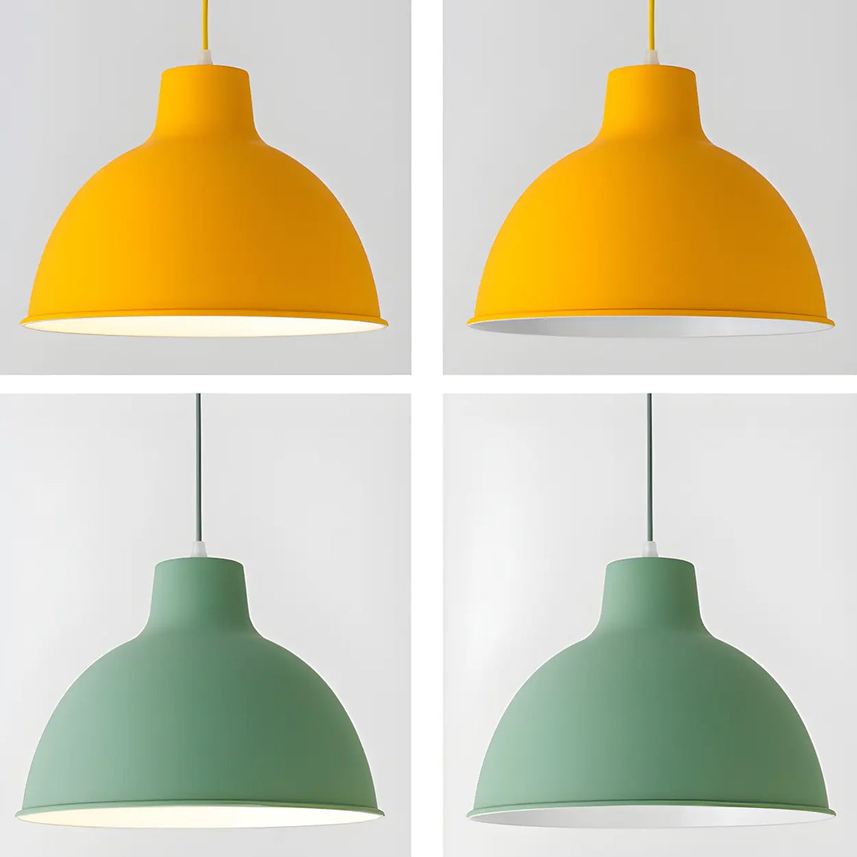 Living Room Adjustable Dome Aluminum Cord Pendant Light Image - 15