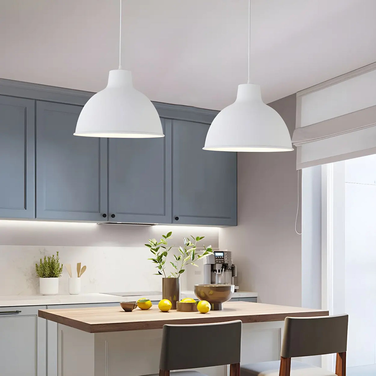 Living Room Adjustable Dome Aluminum Cord Pendant Light Image - 25