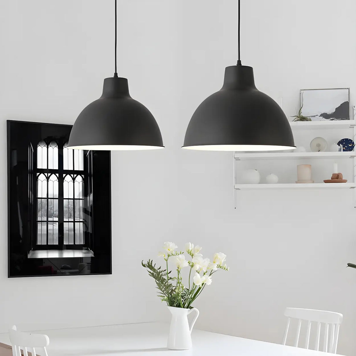 Living Room Adjustable Dome Aluminum Cord Pendant Light Image - 28