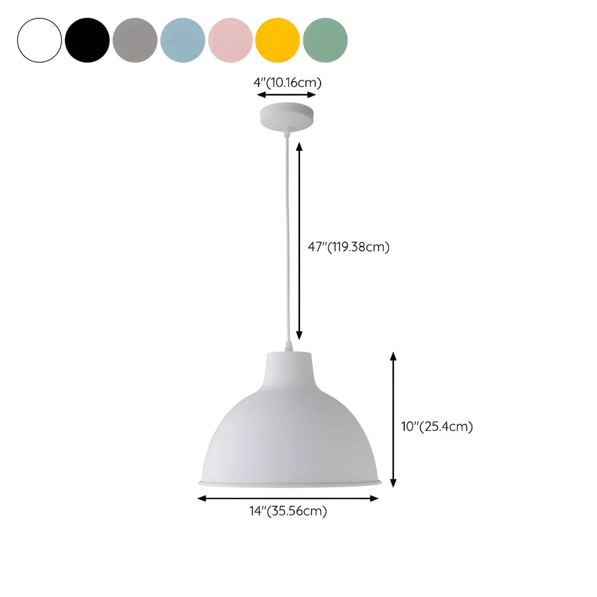 Living Room Adjustable Dome Aluminum Cord Pendant Light Image - 31