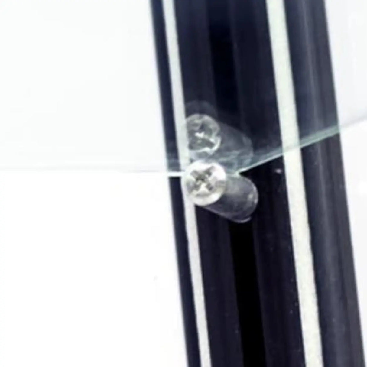 Living Room Black Metal Clear Glass Display Cabinet Image - 8