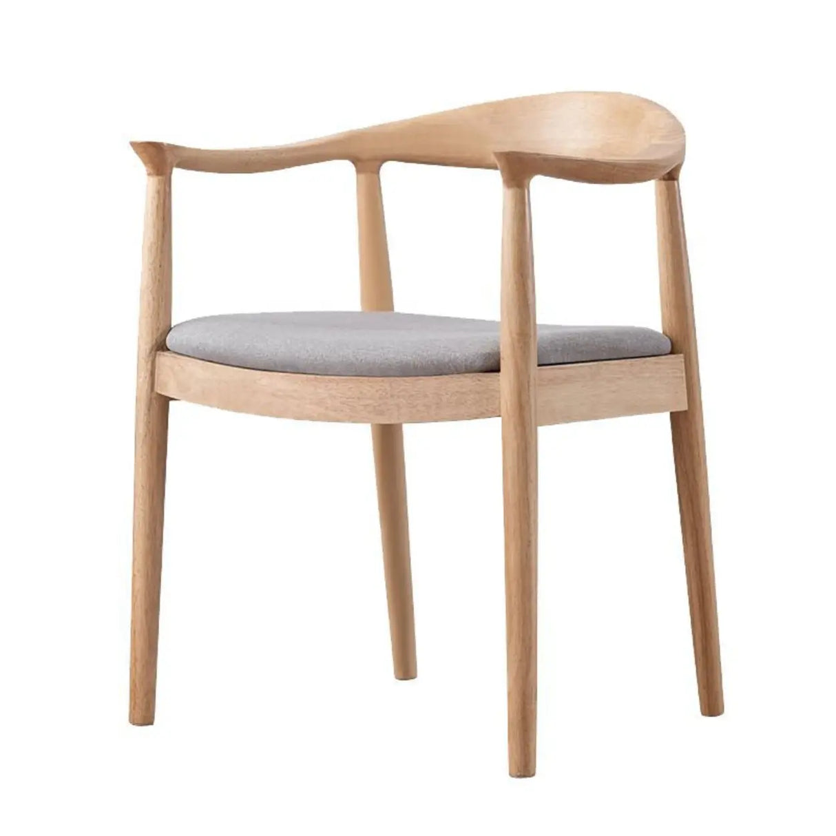 Living Room Braided Rope Open Wood Dining Chair Beige Image - 6