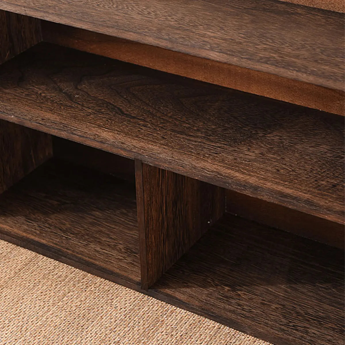 Living Room Brown Wood Small Storage China Cabinet Image - 8