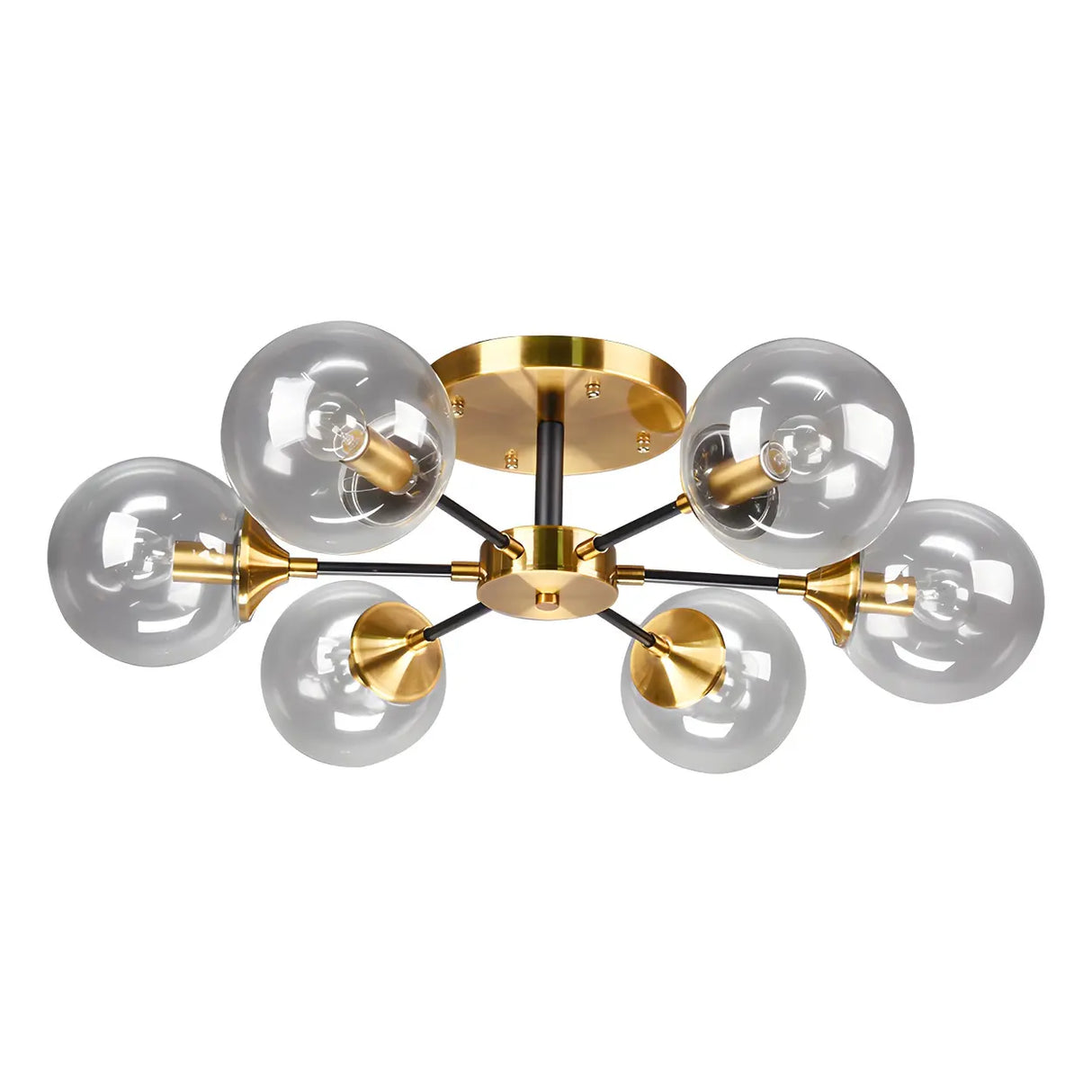 Living Room Bubble Glass Semi-Flush Mount Light 8-Light Image - 10