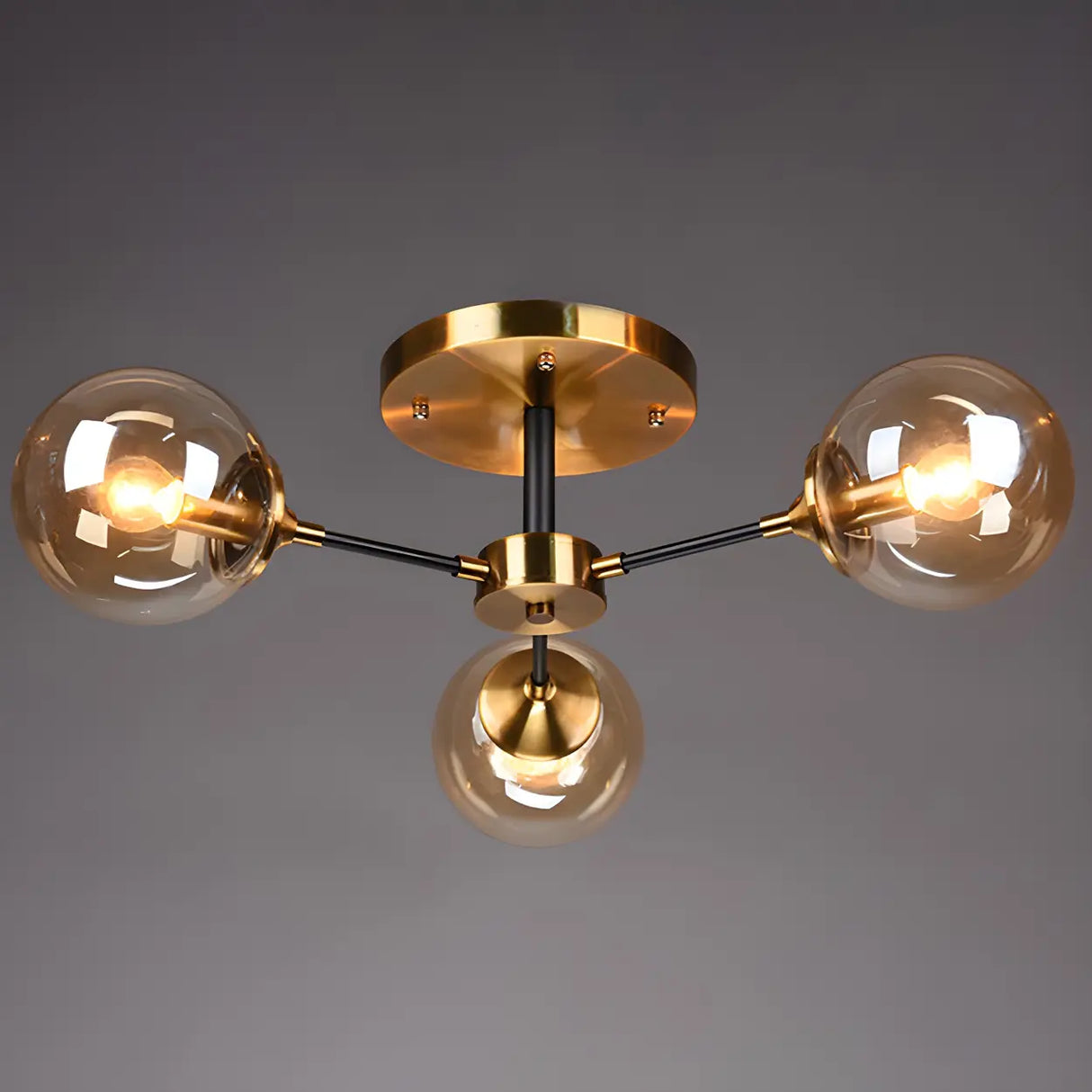 Living Room Bubble Glass Semi-Flush Mount Light 8-Light Image - 12