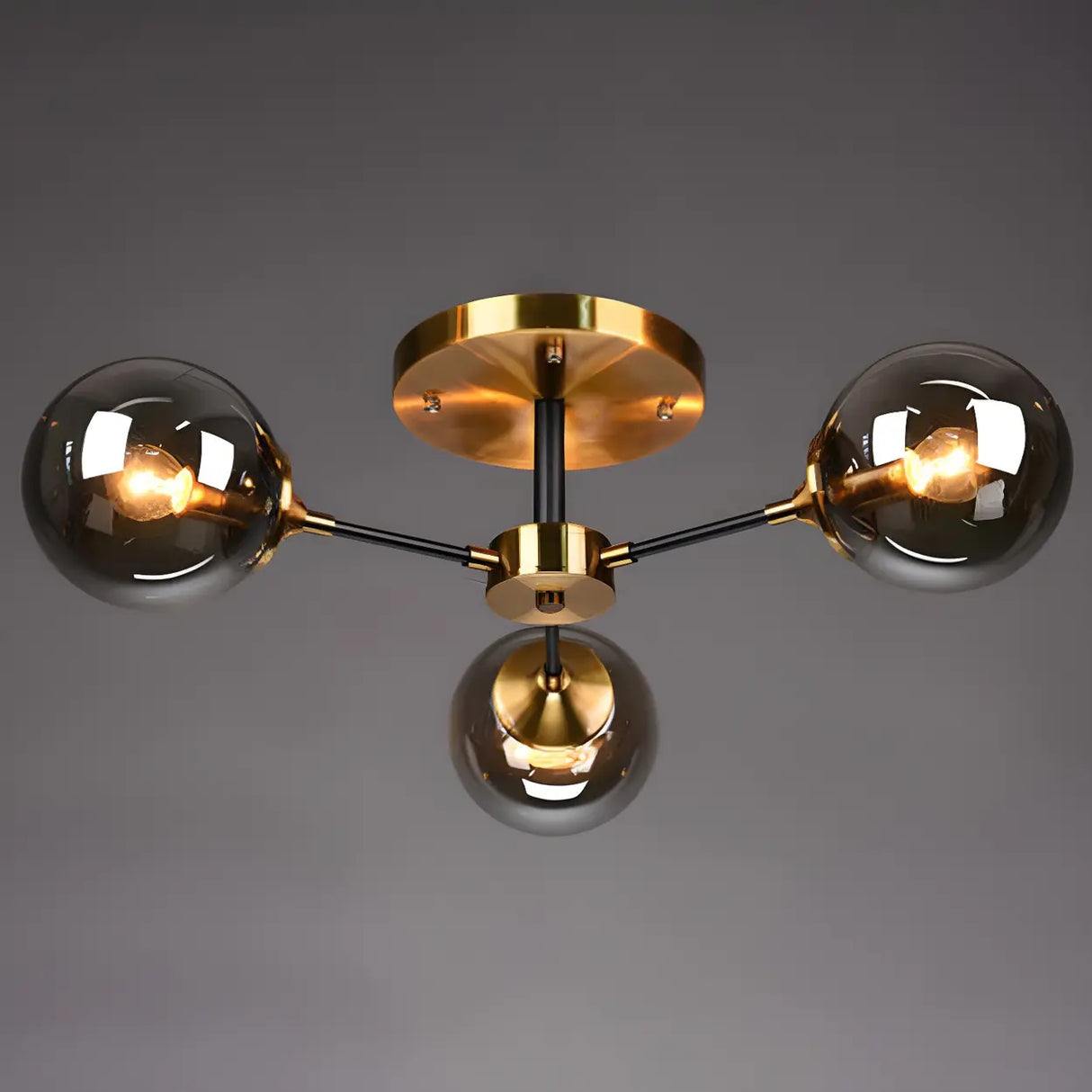 Living Room Bubble Glass Semi-Flush Mount Light 8-Light Image - 16