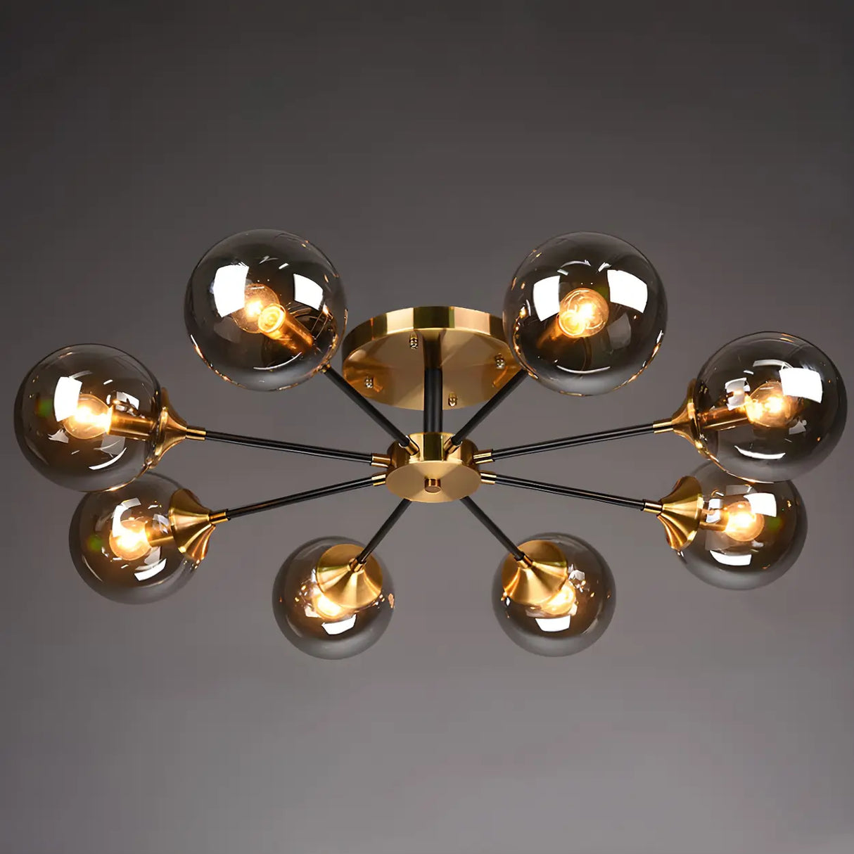 Living Room Bubble Glass Semi-Flush Mount Light 8-Light Image - 18