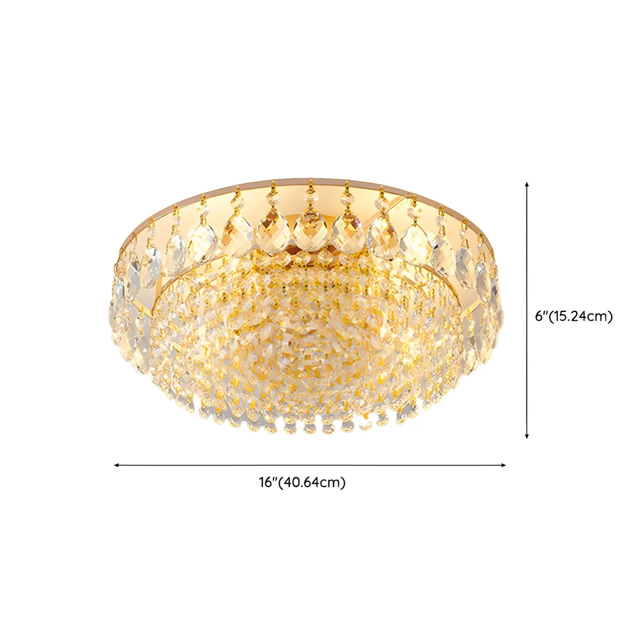 Living Room Crystal Layered Round Flush Mount Light
