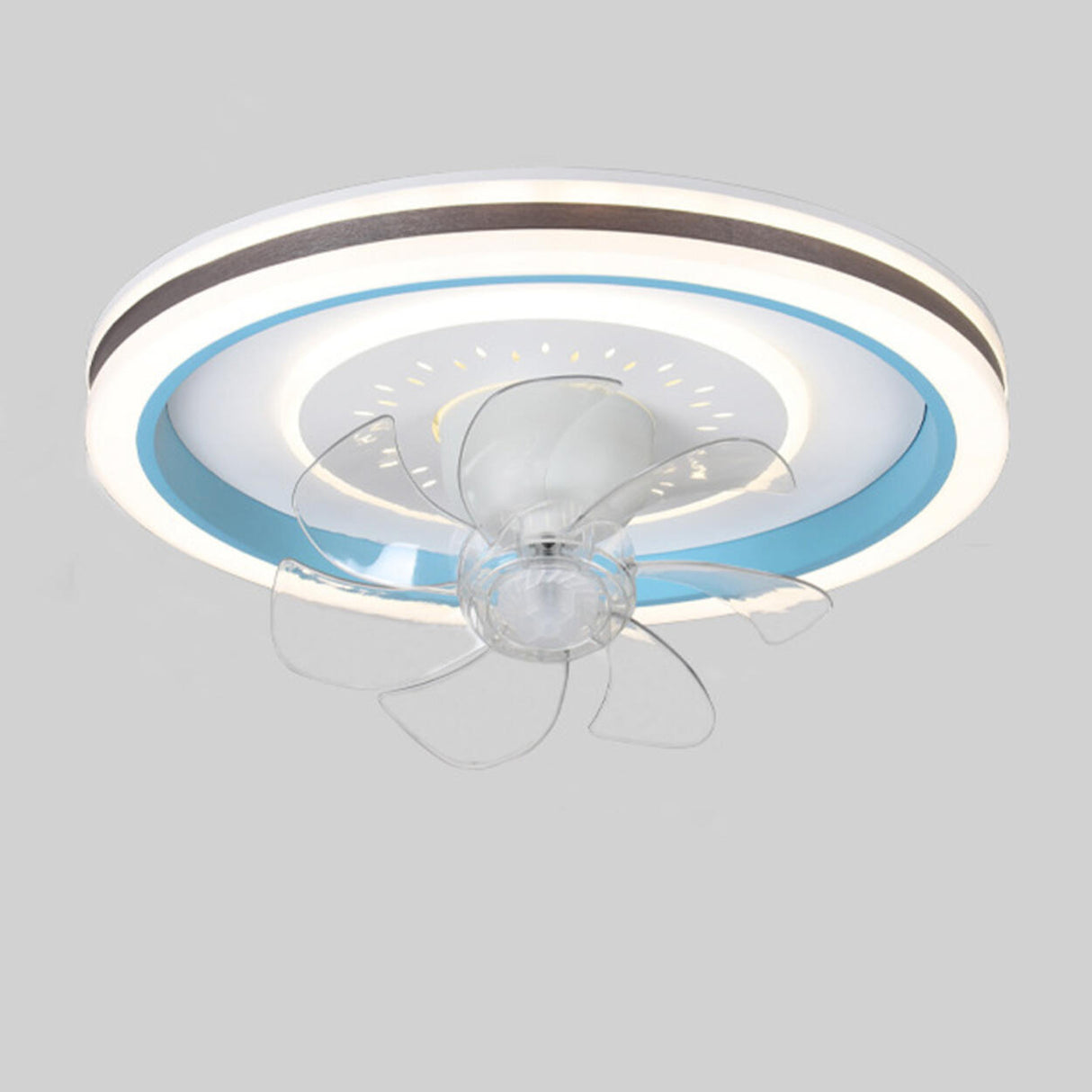Living Room Dimming Simple Round LED Ceiling Fan Light Image - 11
