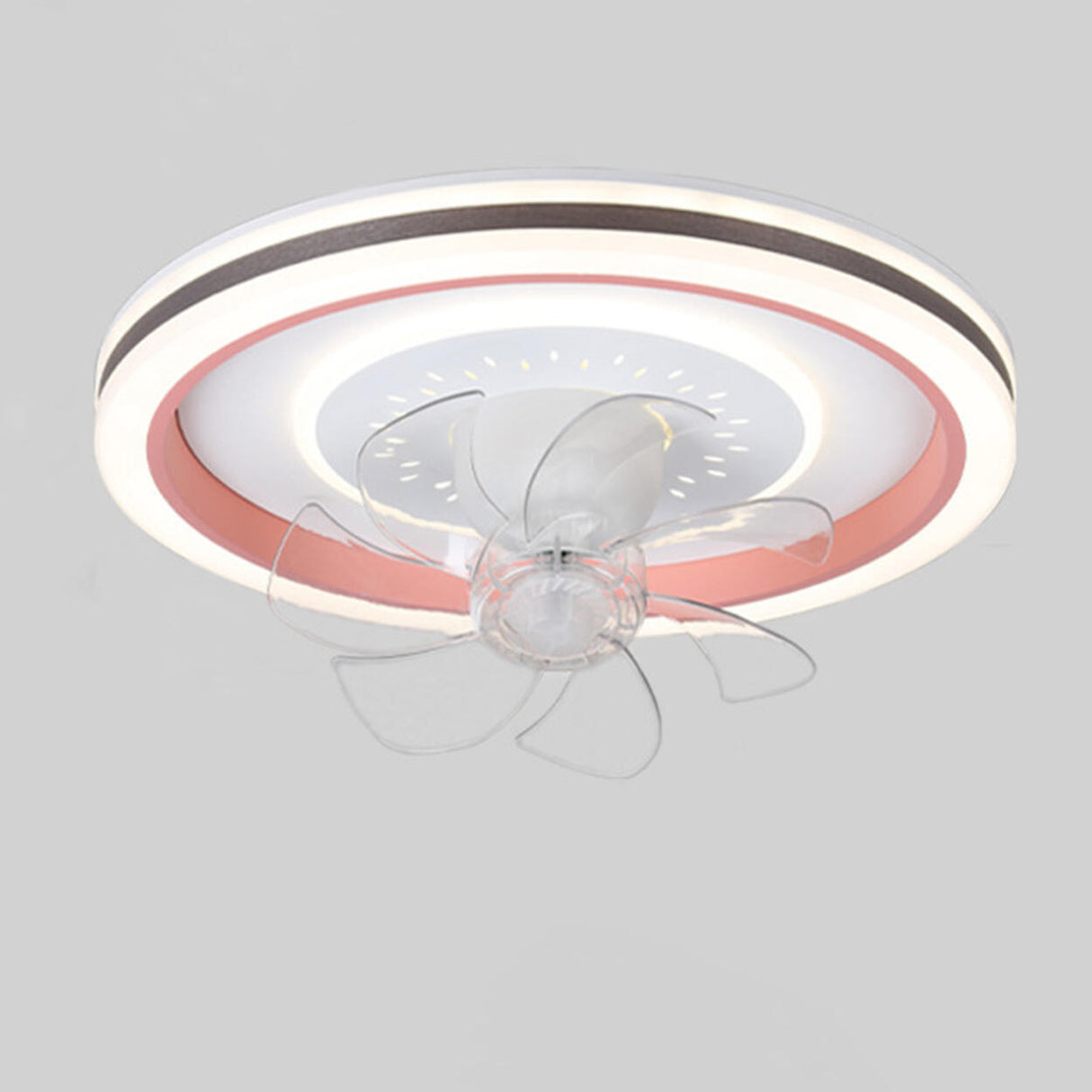 Living Room Dimming Simple Round LED Ceiling Fan Light Image - 18