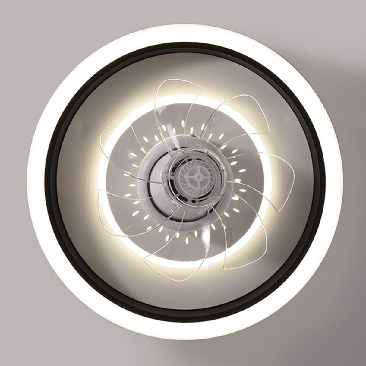 Living Room Dimming Simple Round LED Ceiling Fan Light Image - 21