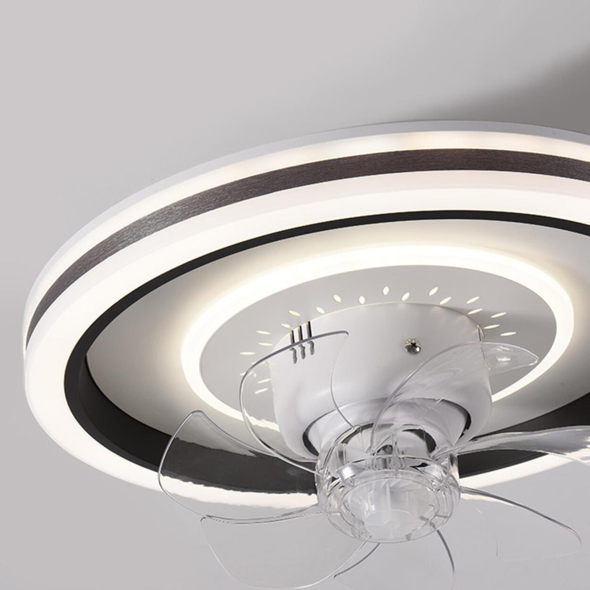 Living Room Dimming Simple Round LED Ceiling Fan Light Image - 22