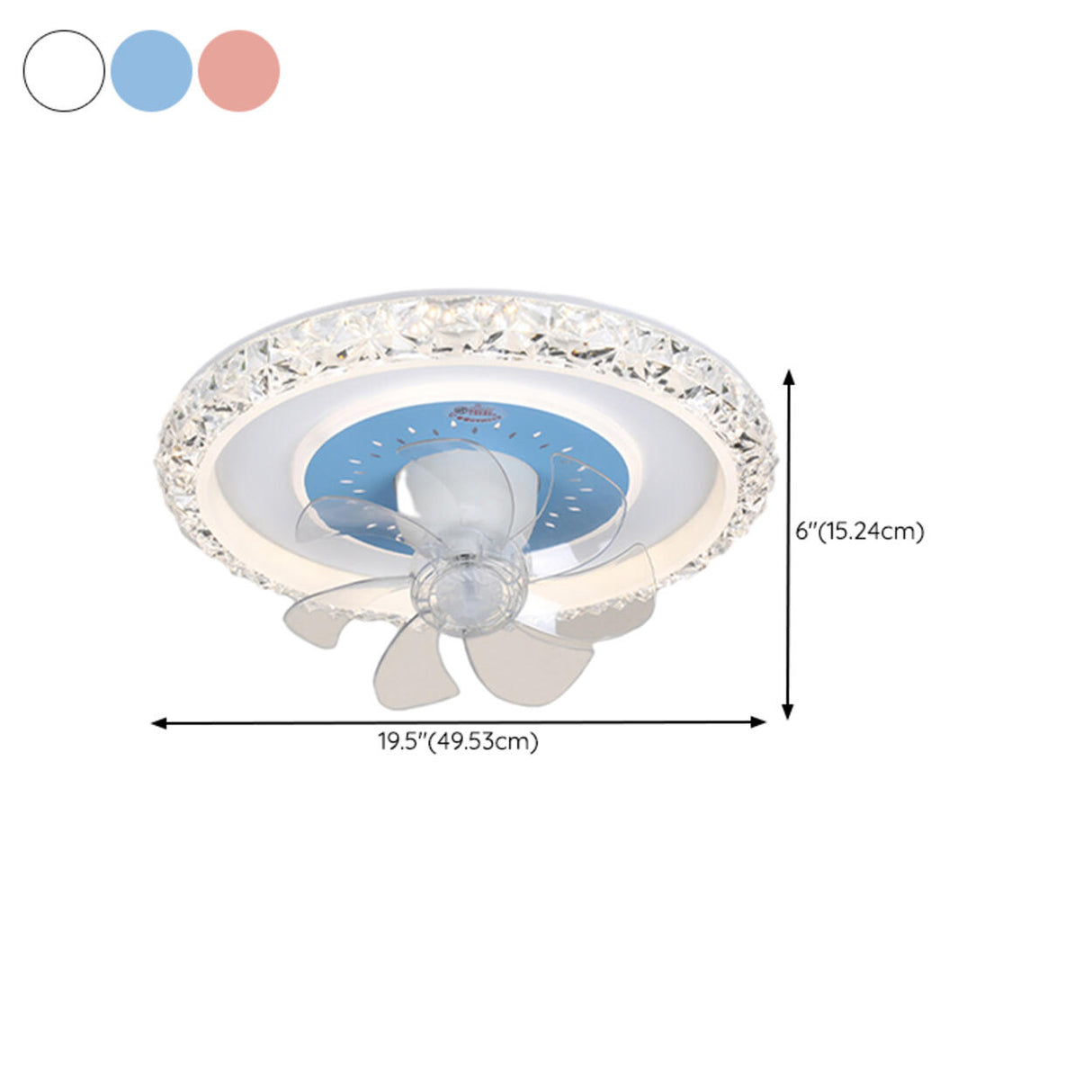 Living Room Dimming Simple Round LED Ceiling Fan Light