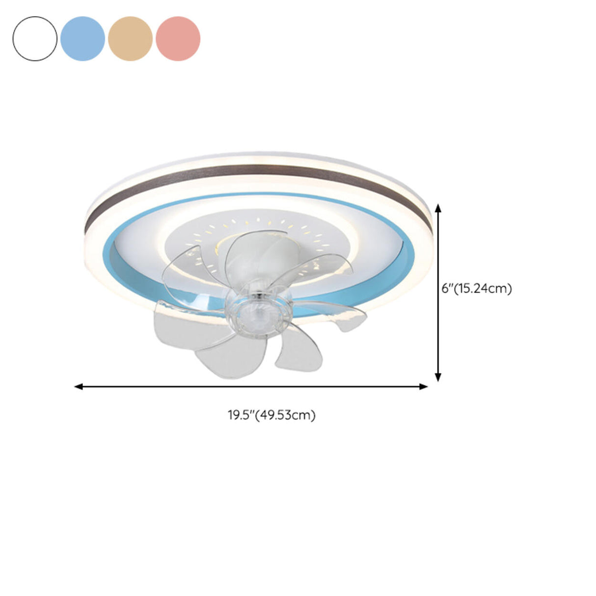 Living Room Dimming Simple Round LED Ceiling Fan Light Image - 25