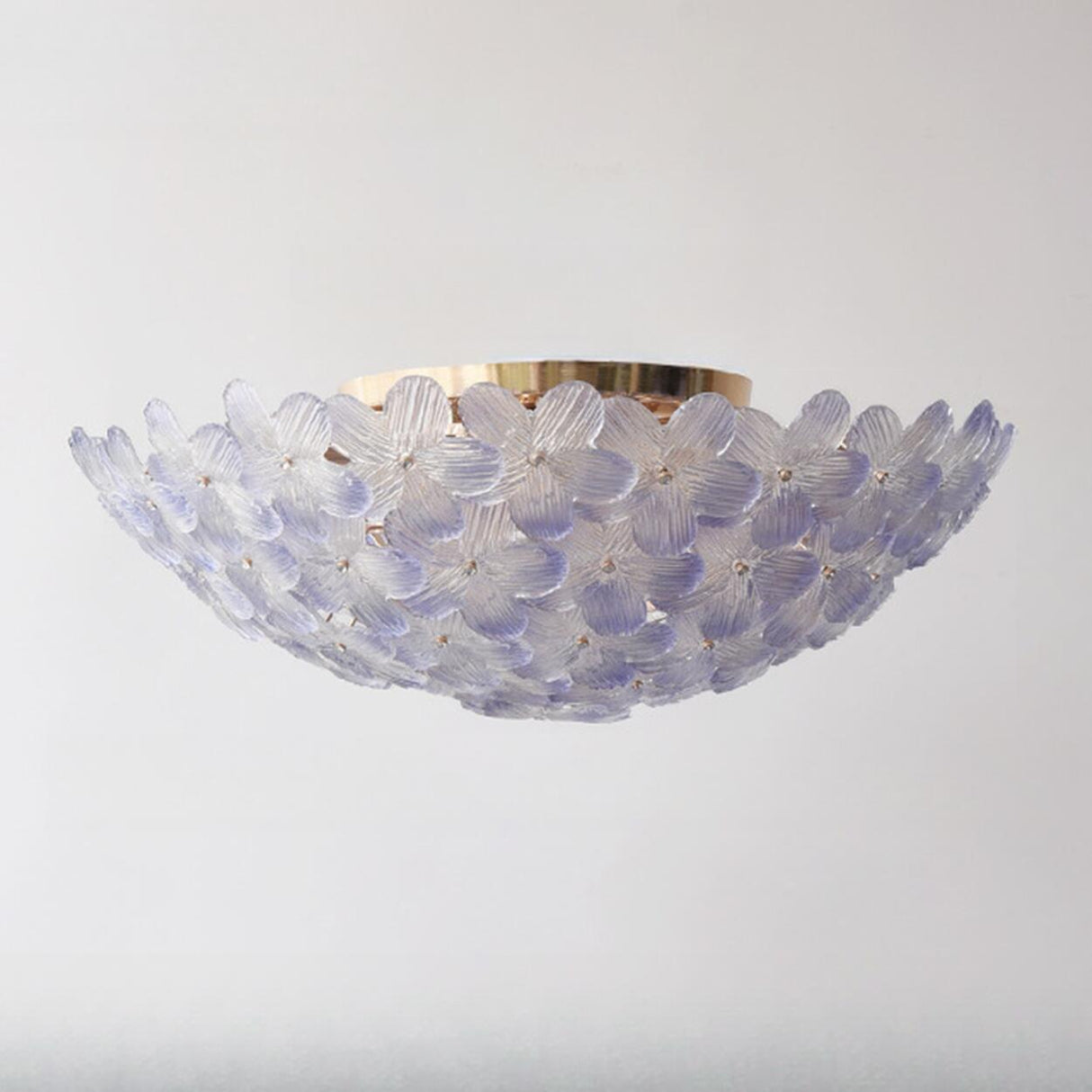 Living Room Elegant Flower Glass Flush Mount Light Image - 11