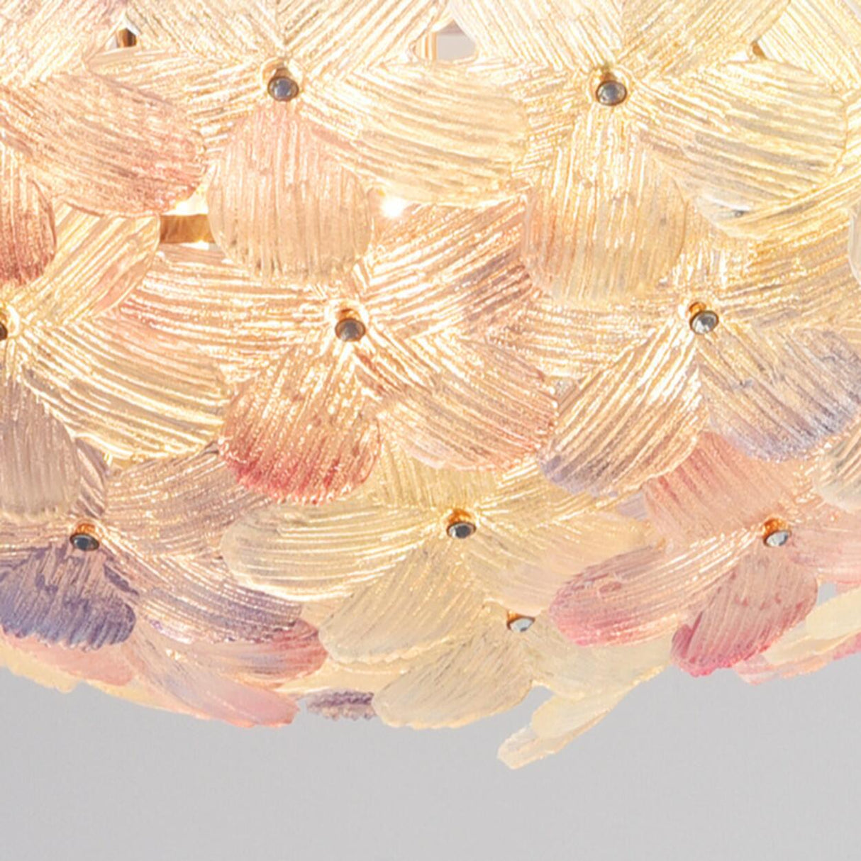 Living Room Elegant Flower Glass Flush Mount Light Image - 25