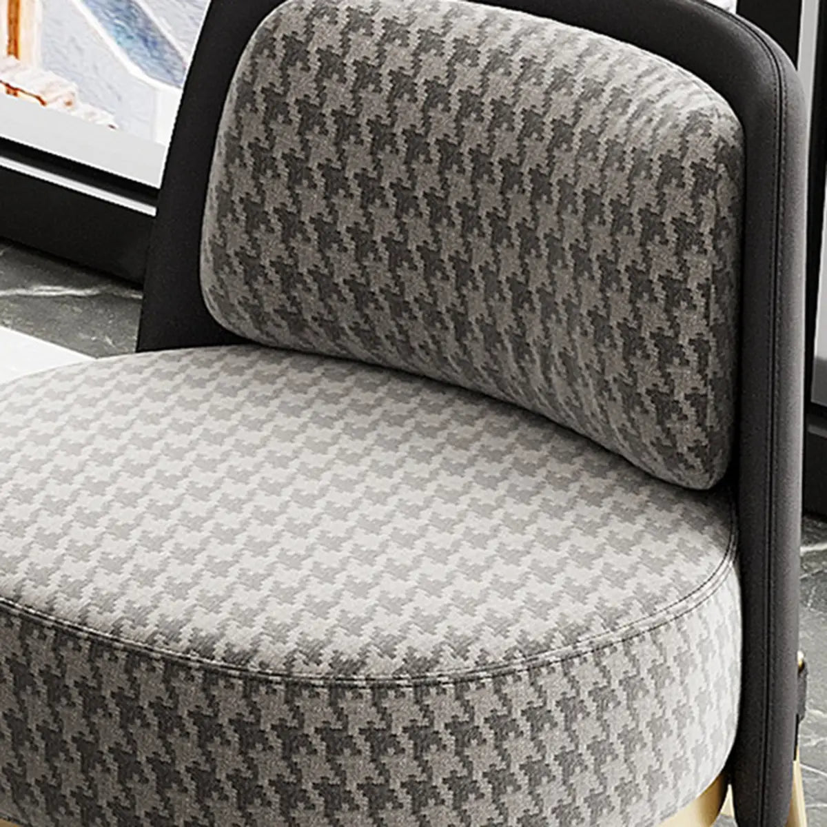 Living Room Fabric Fixed Back Wood Frame Accent Chair Image - 11