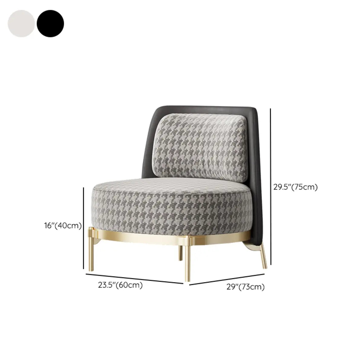 Living Room Fabric Fixed Back Wood Frame Accent Chair Image - 13