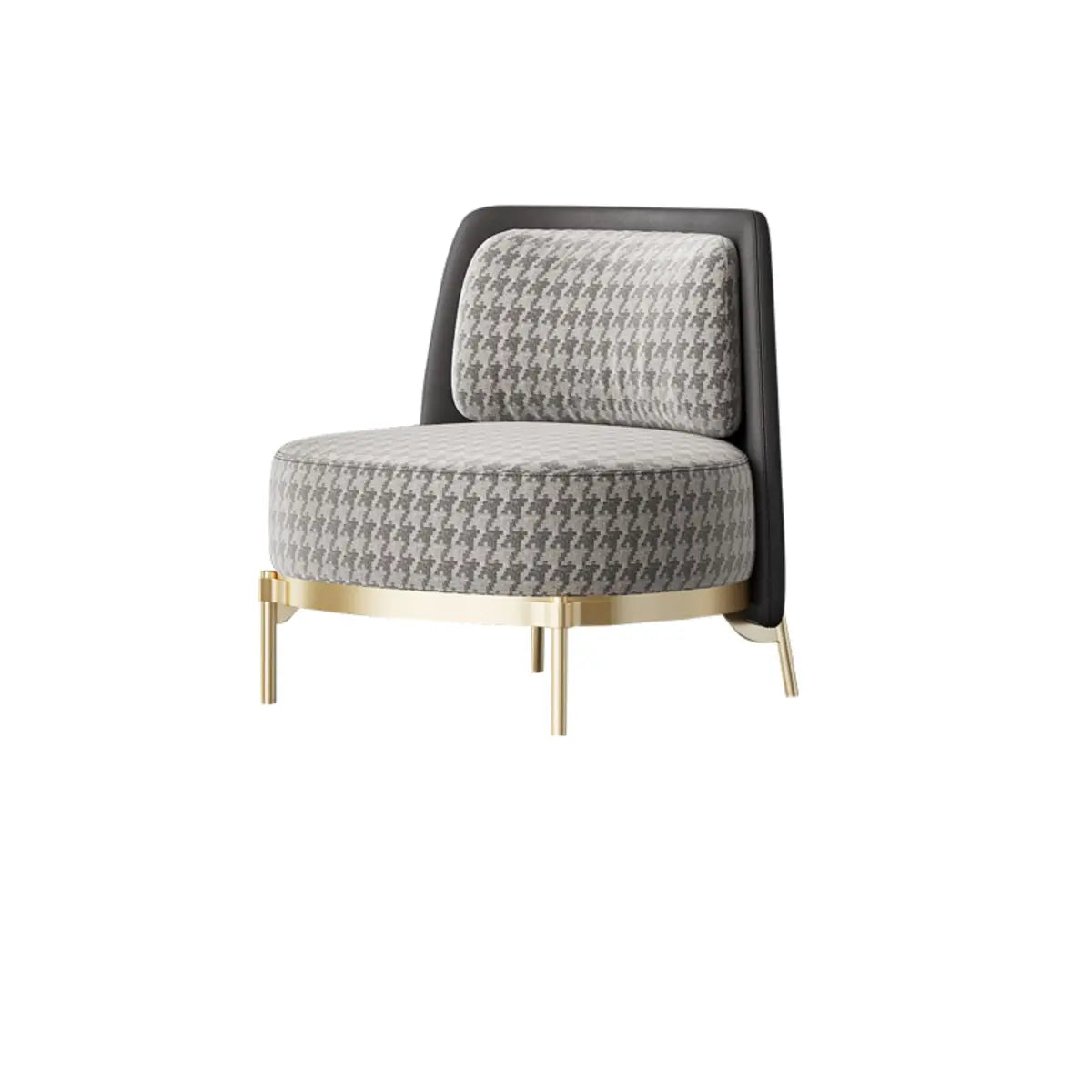 Living Room Fabric Fixed Back Wood Frame Accent Chair Image - 2