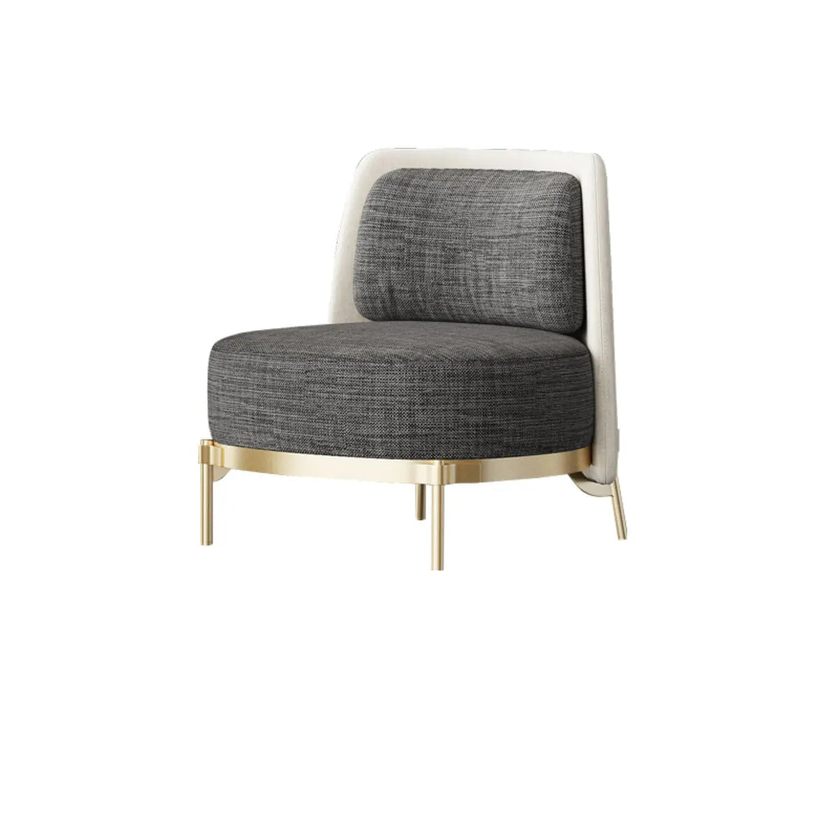 Living Room Fabric Fixed Back Wood Frame Accent Chair Image - 3