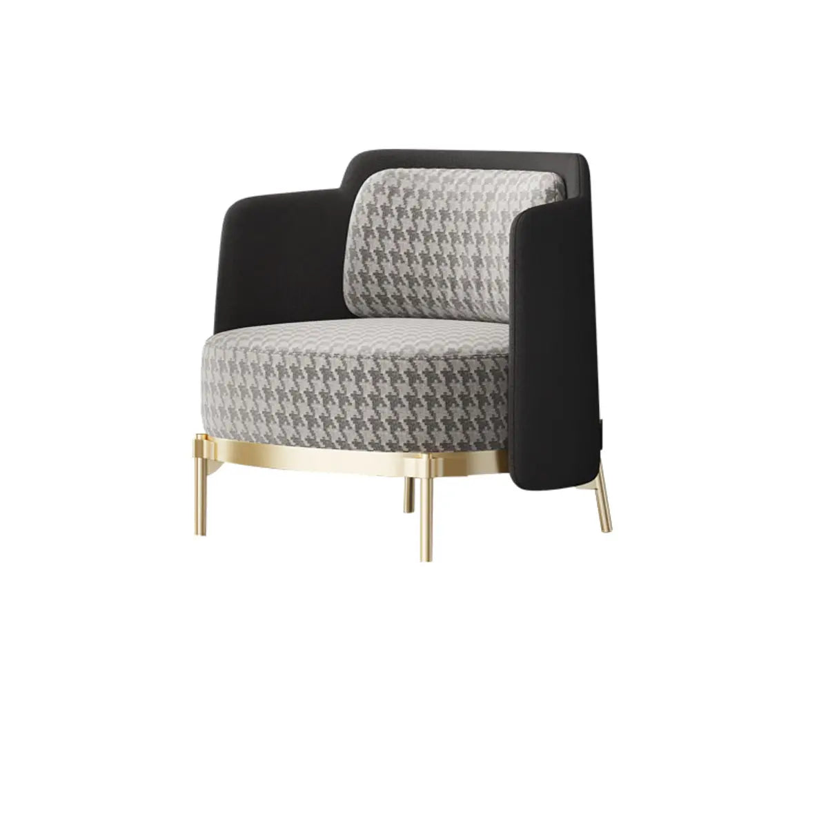 Living Room Fabric Fixed Back Wood Frame Accent Chair Image - 5