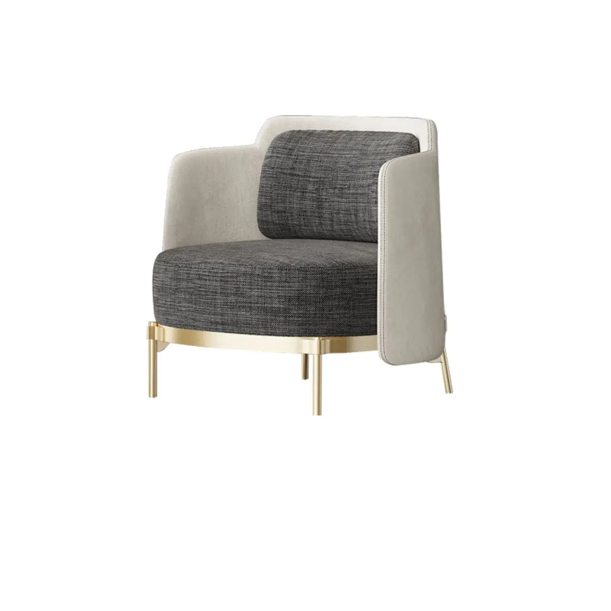 Living Room Fabric Fixed Back Wood Frame Accent Chair Image - 7