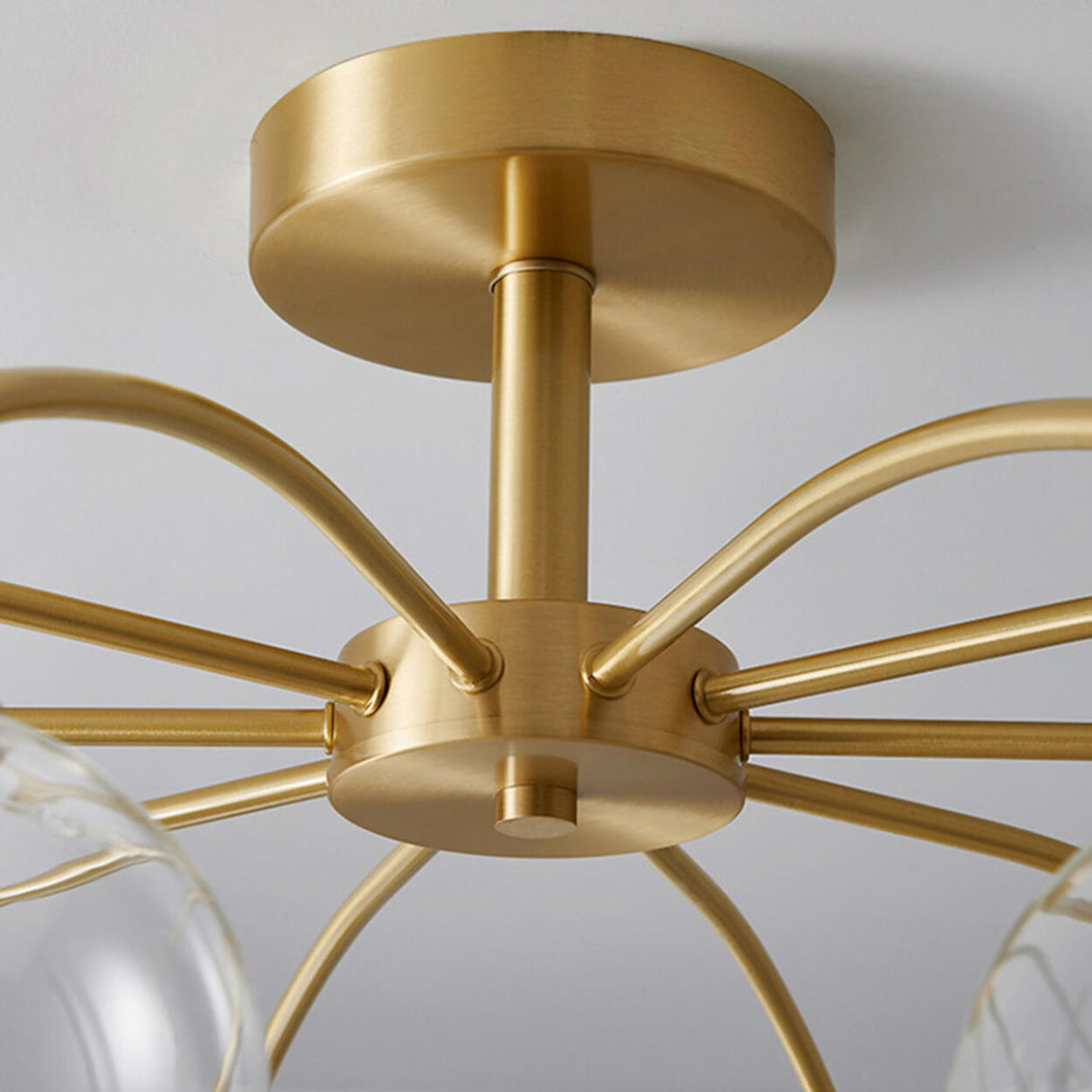 Living Room Glass Bubble Semi-Flush Mount Lamp 8-Light Image - 18