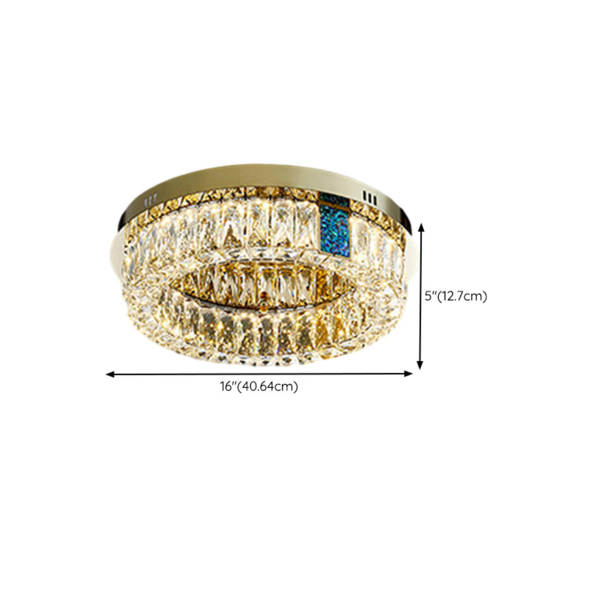 Living Room Gold Crystal Tiered Circle Flush Mount Lamp