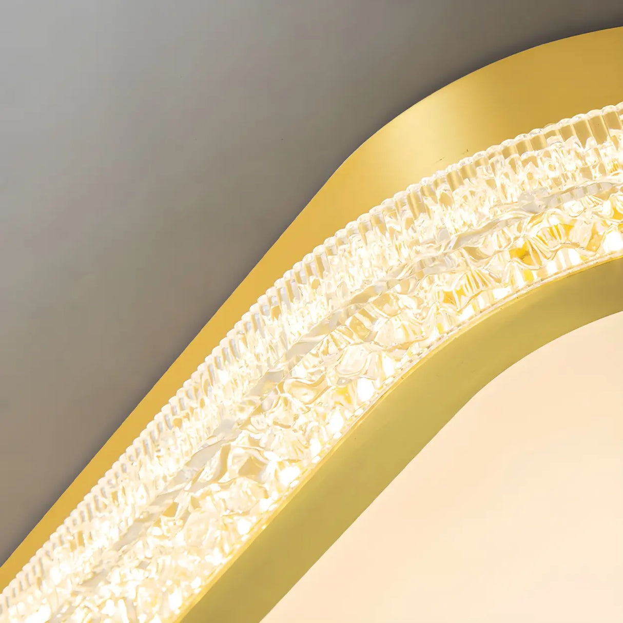 Living Room Gold Rectangle LED Flush Mount Ceiling Lamp Image - 12