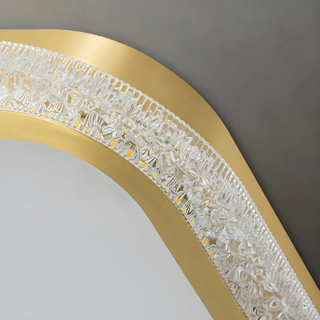 Living Room Gold Rectangle LED Flush Mount Ceiling Lamp Image - 13