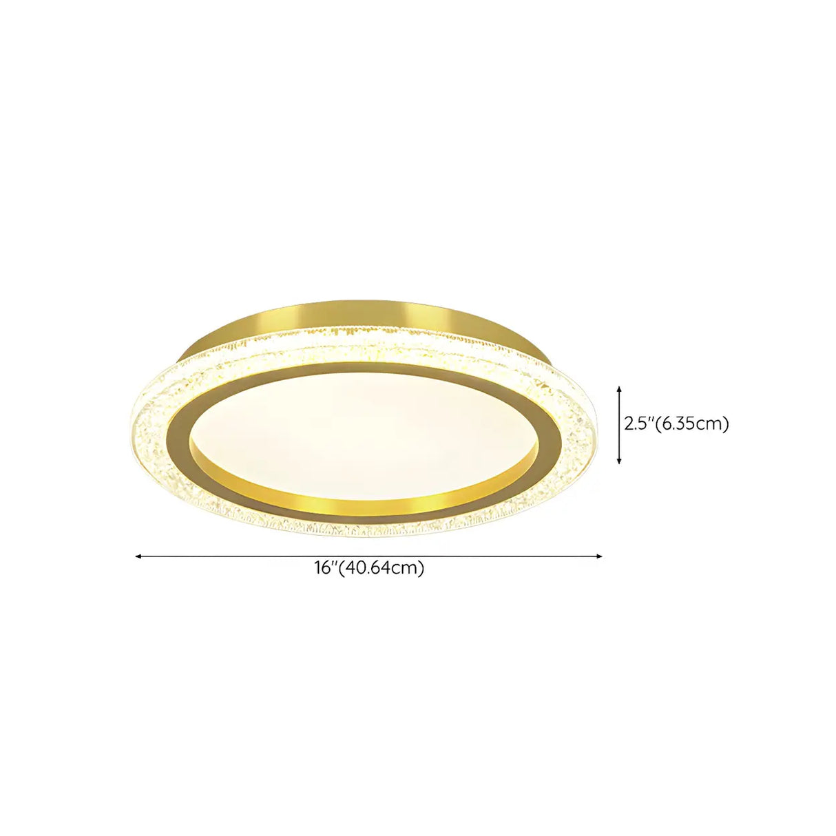 Living Room Gold Rectangle LED Flush Mount Ceiling Lamp Image - 17