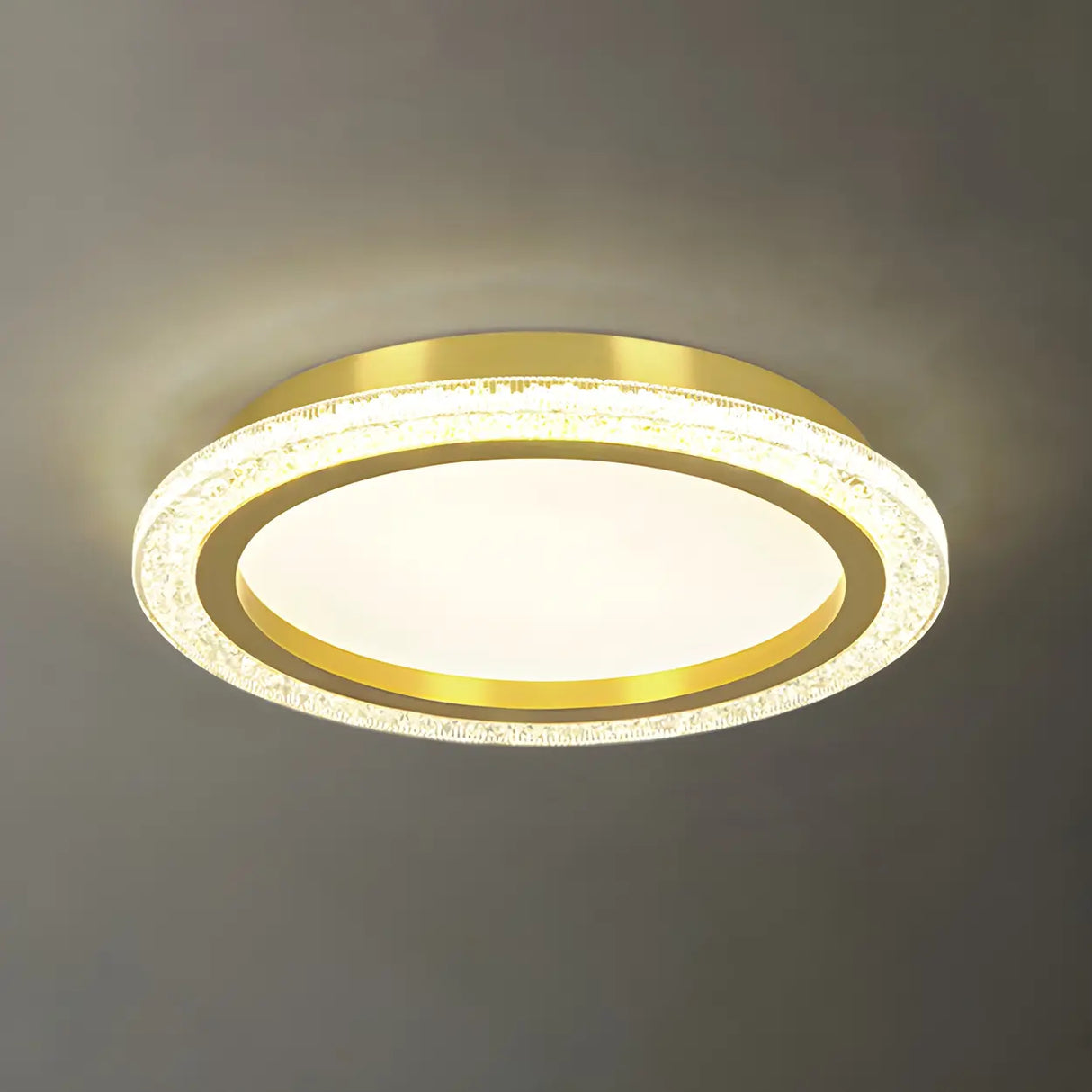 Living Room Gold Rectangle LED Flush Mount Ceiling Lamp Image - 2