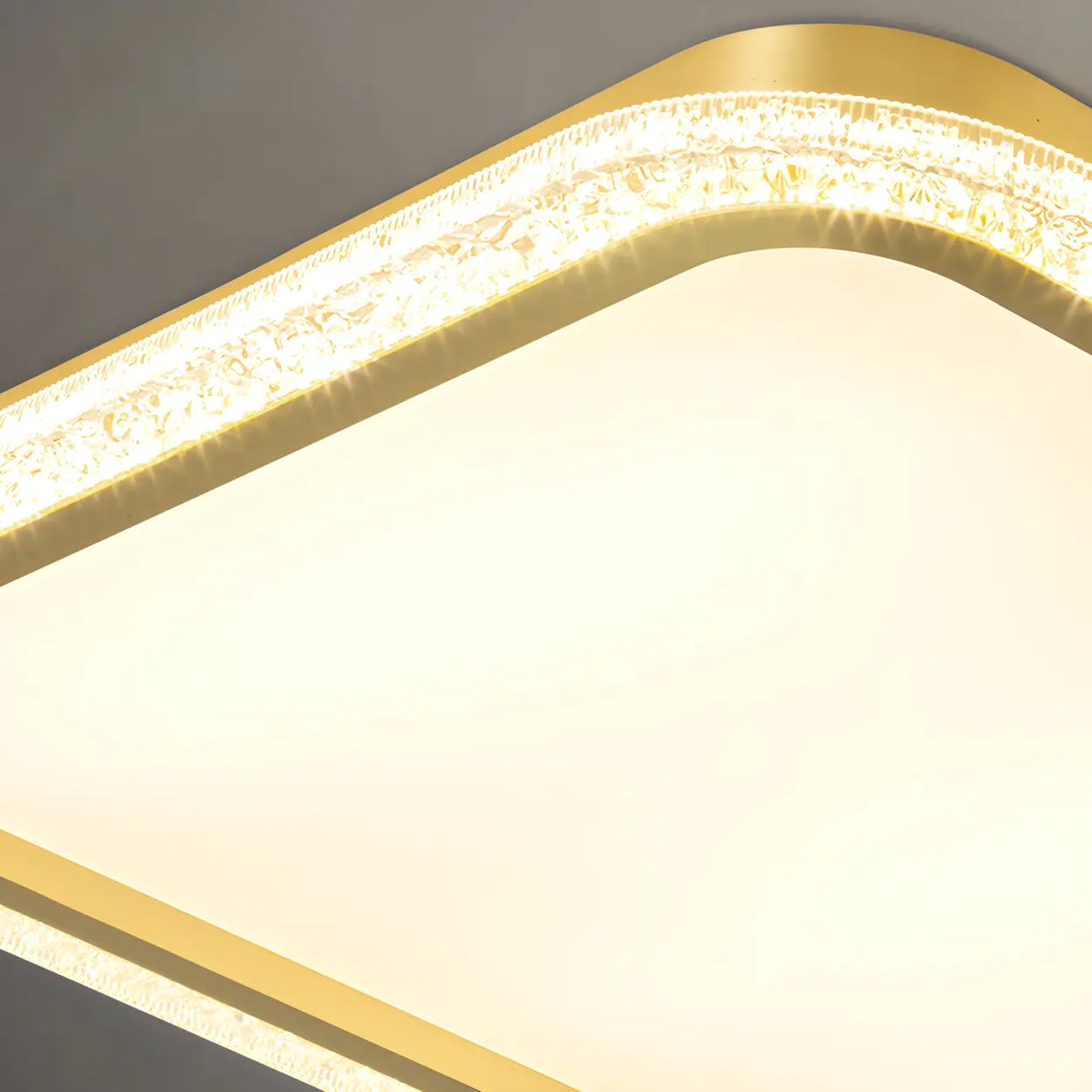 Living Room Gold Rectangle LED Flush Mount Ceiling Lamp Image - 7