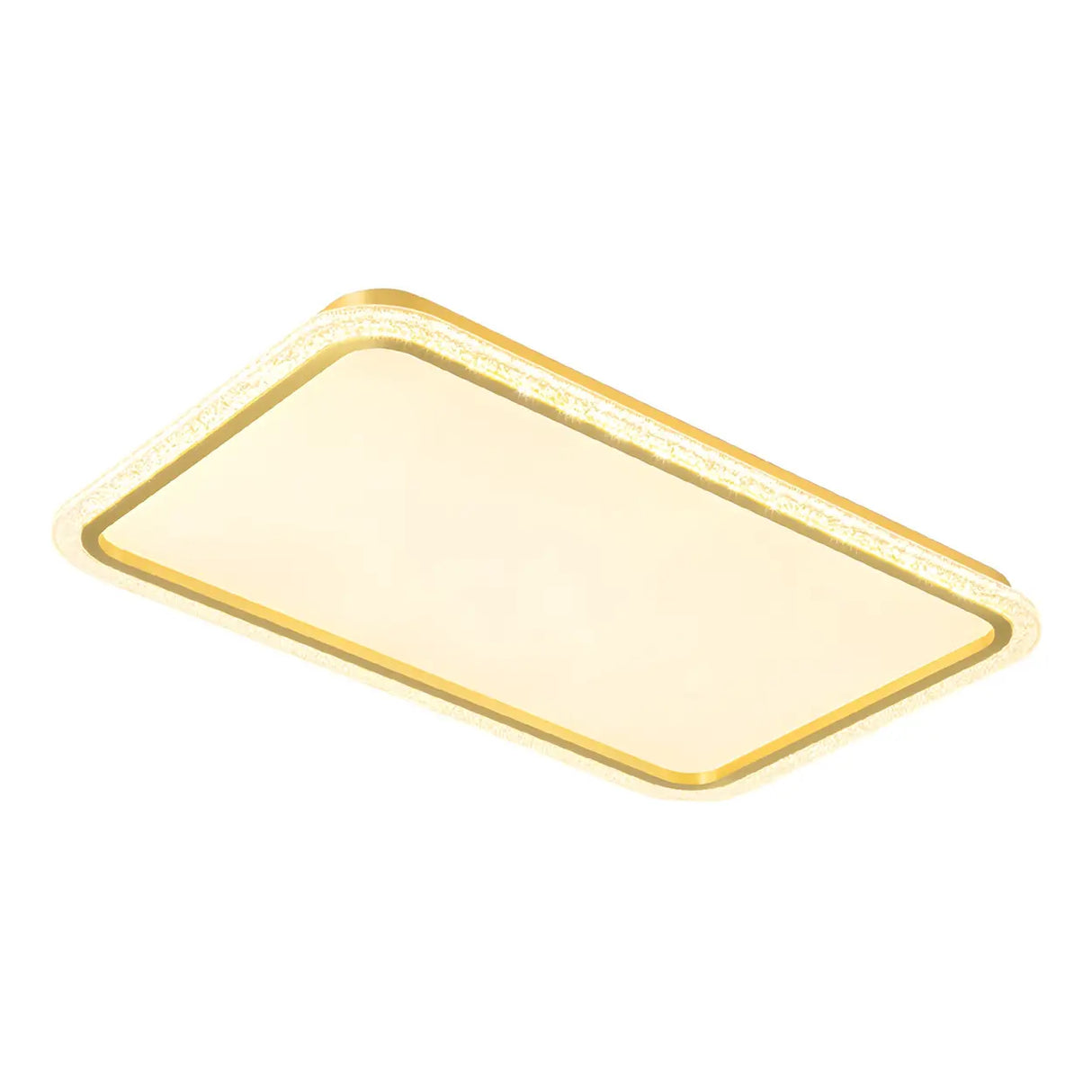 Living Room Gold Rectangle LED Flush Mount Ceiling Lamp Image - 8