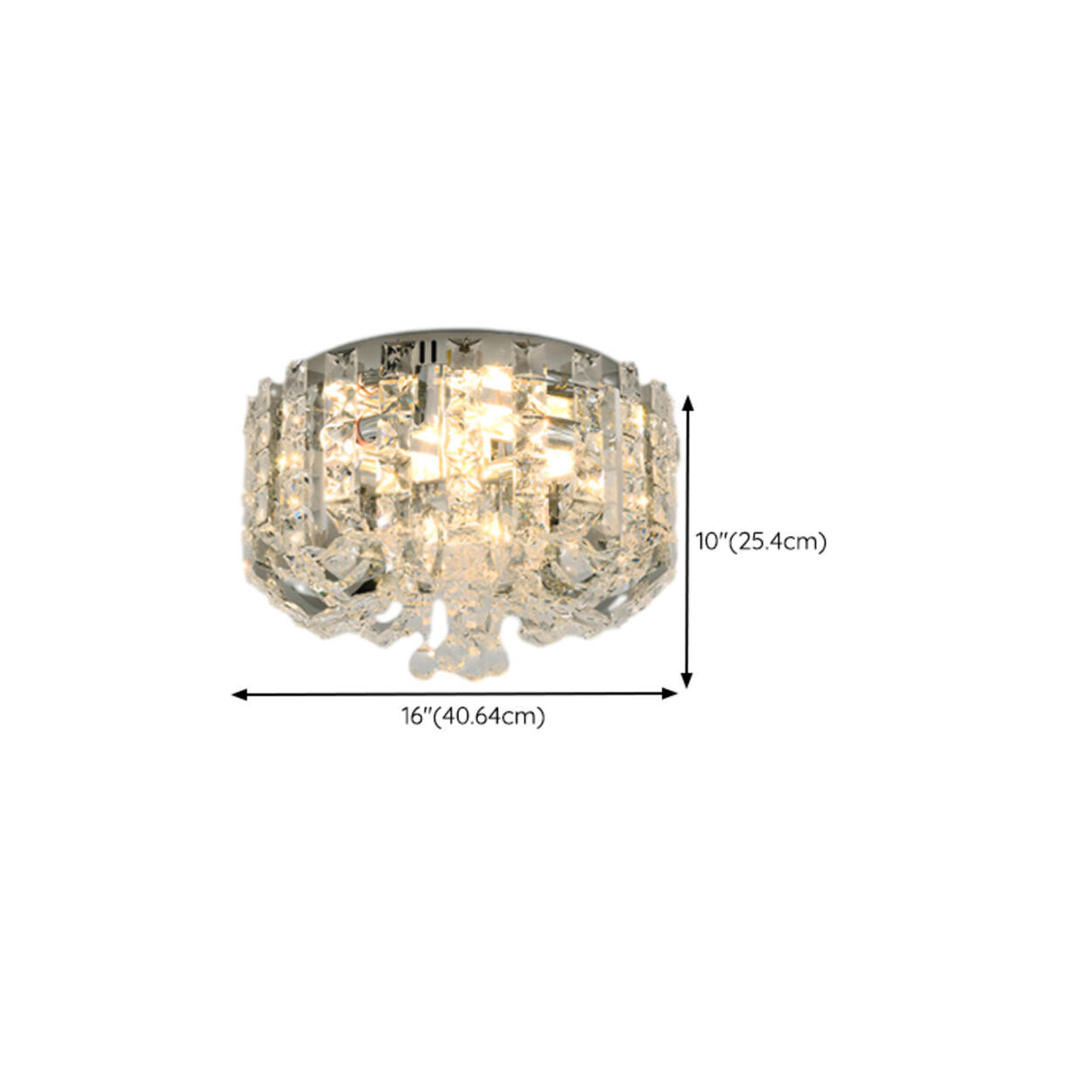 Living Room Luxurious Crystal Flush Mount Ceiling Light