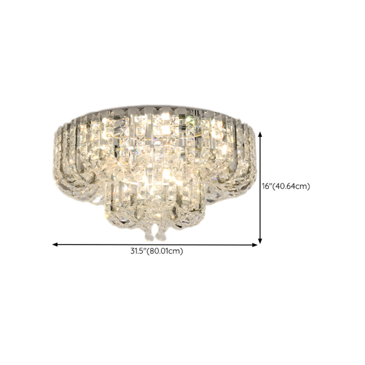 Living Room Luxurious Crystal Flush Mount Ceiling Light Image - 19