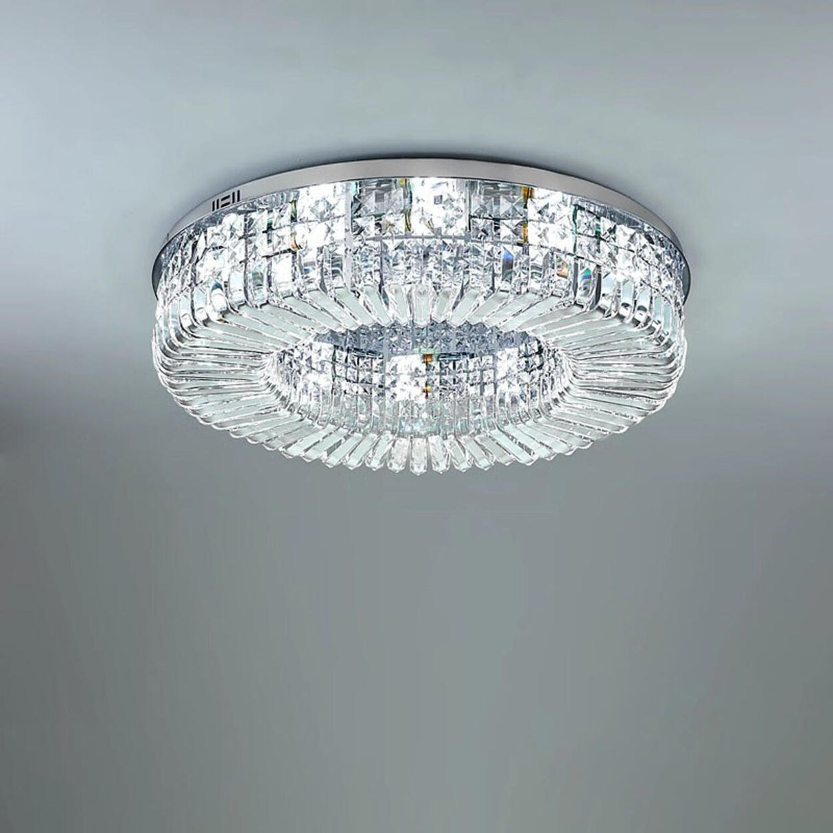 Living Room Luxury Crystal Flush Mount Ceiling Light Image - 10