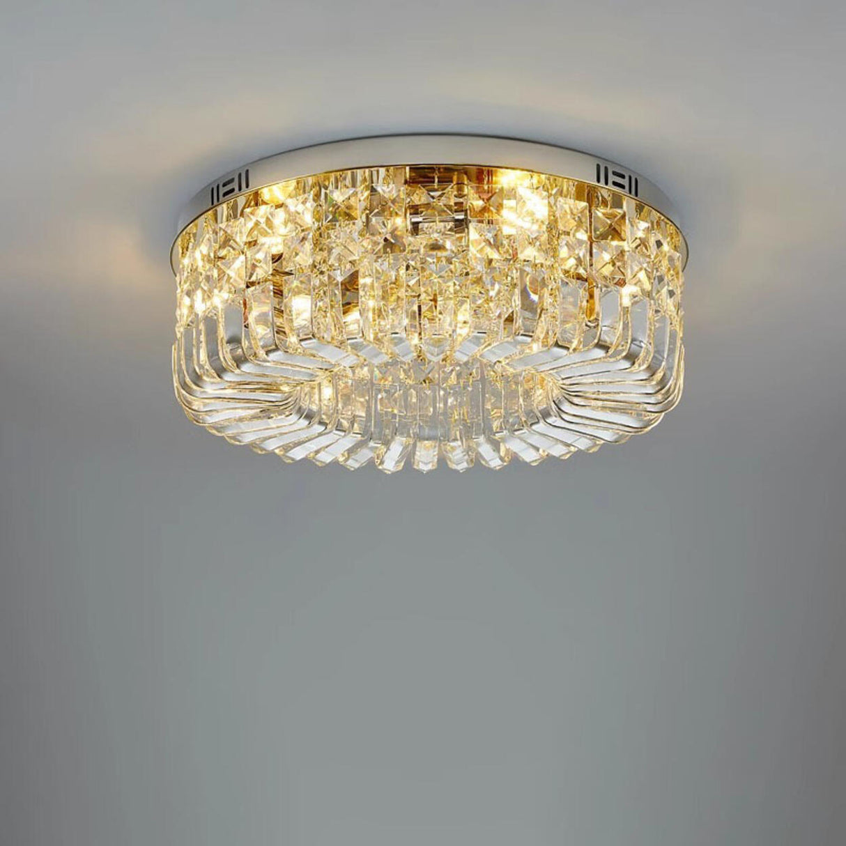 Living Room Luxury Crystal Flush Mount Ceiling Light Image - 13