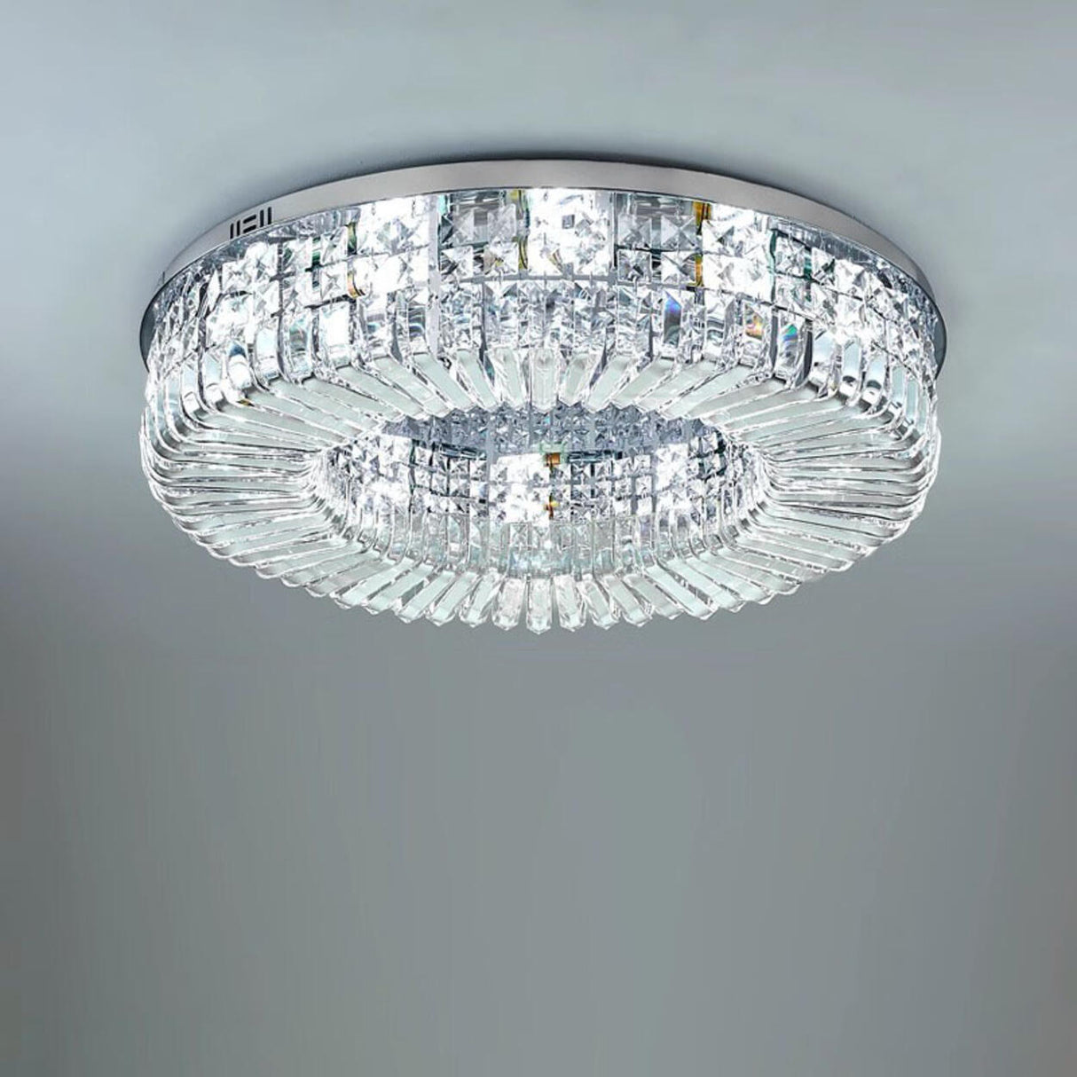 Living Room Luxury Crystal Flush Mount Ceiling Light Image - 17