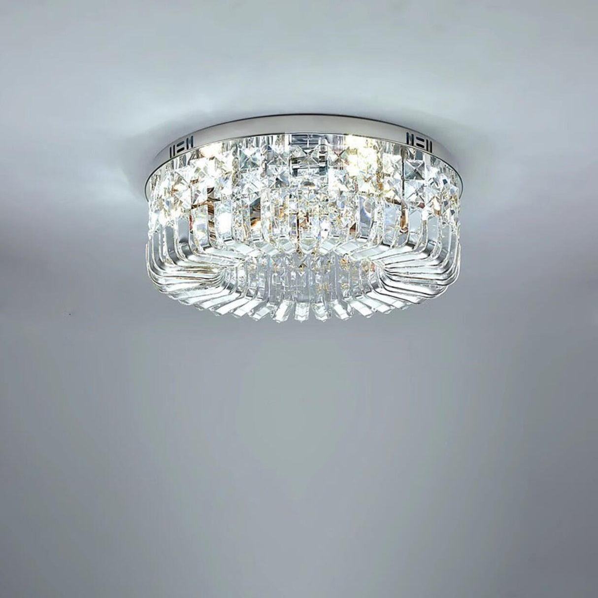 Living Room Luxury Crystal Flush Mount Ceiling Light Image - 2