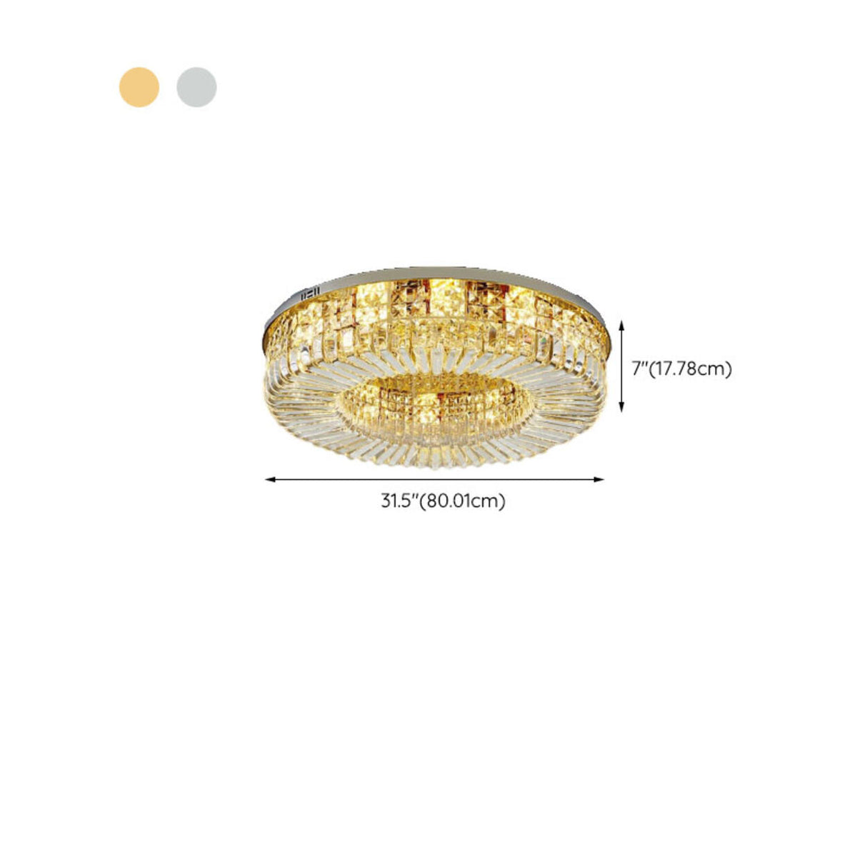 Living Room Luxury Crystal Flush Mount Ceiling Light Image - 22