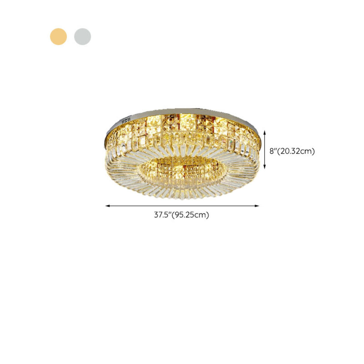 Living Room Luxury Crystal Flush Mount Ceiling Light Image - 23