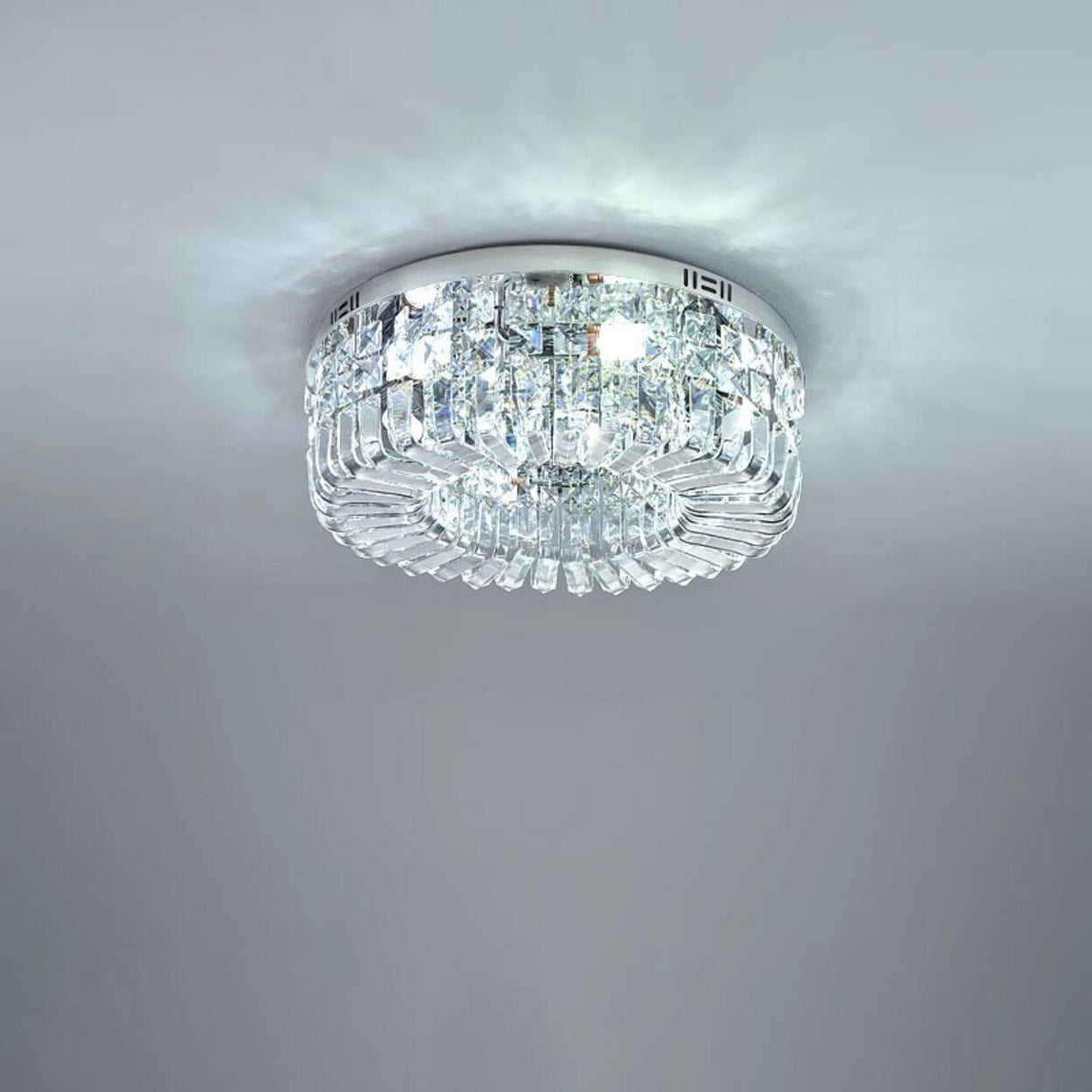Living Room Luxury Crystal Flush Mount Ceiling Light Image - 6