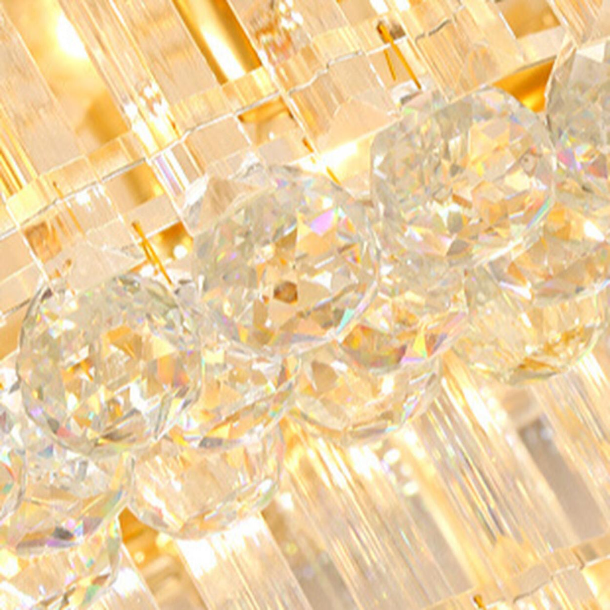 Living Room Luxury Glass Drop Gold Flush Mount Light Image - 12