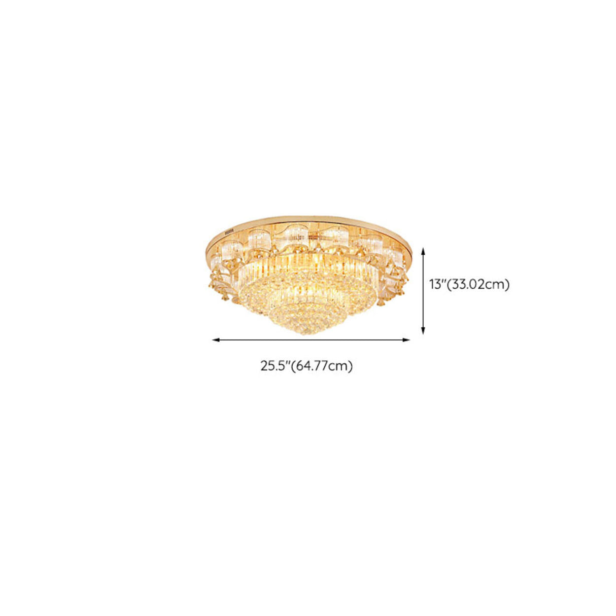 Living Room Luxury Glass Drop Gold Flush Mount Light Image - 13