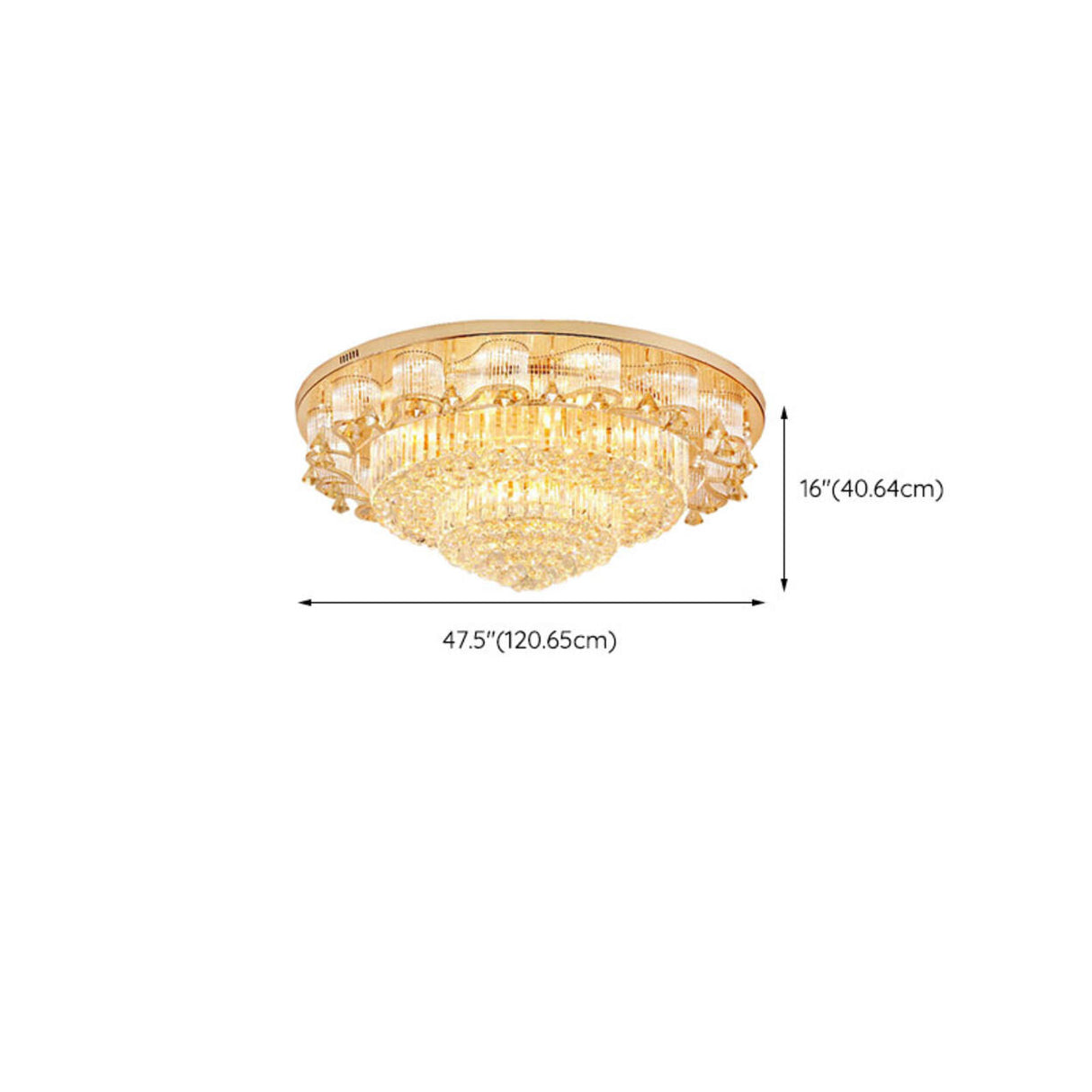 Living Room Luxury Glass Drop Gold Flush Mount Light Image - 16