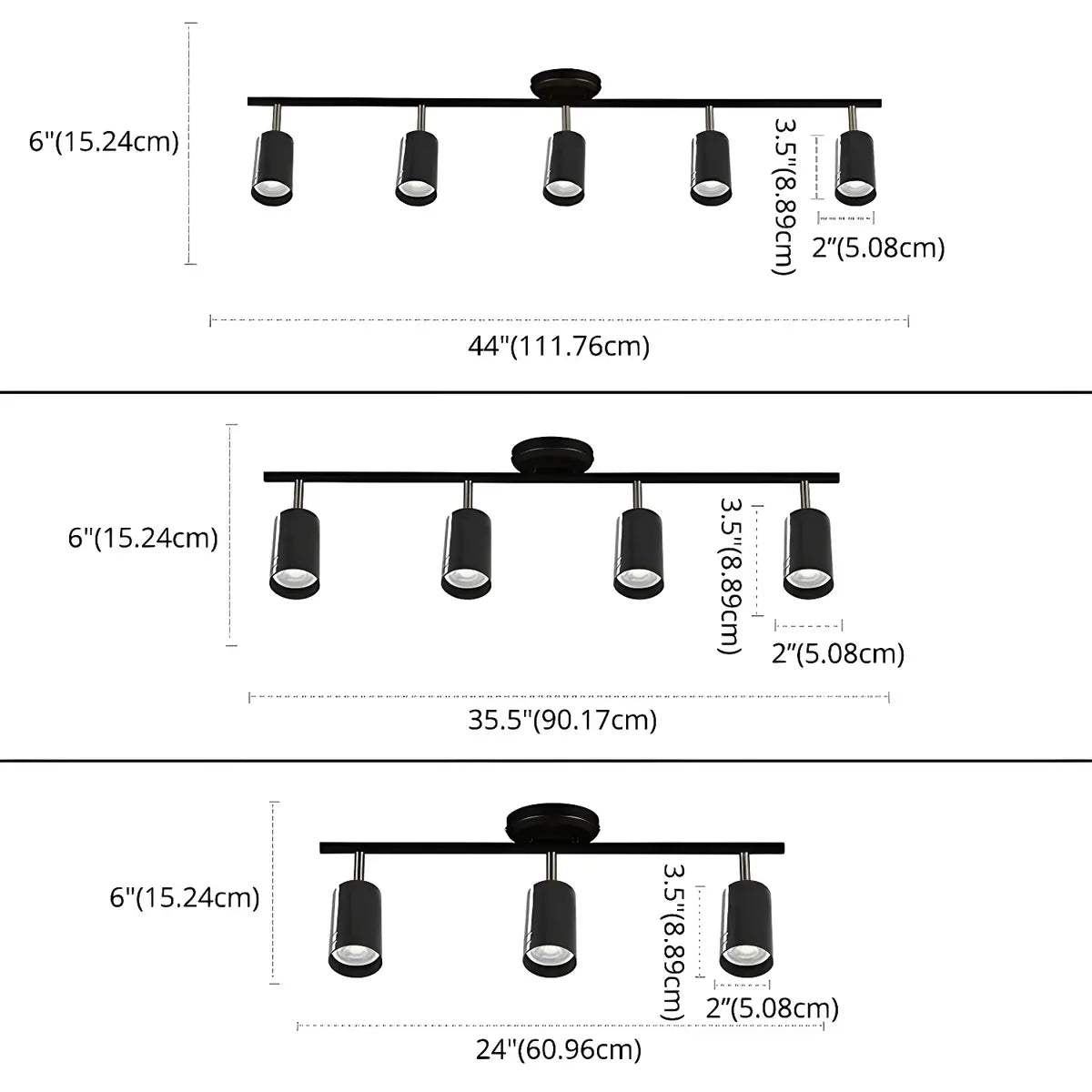 Living Room Modern Adjustable Brass Track Light Large