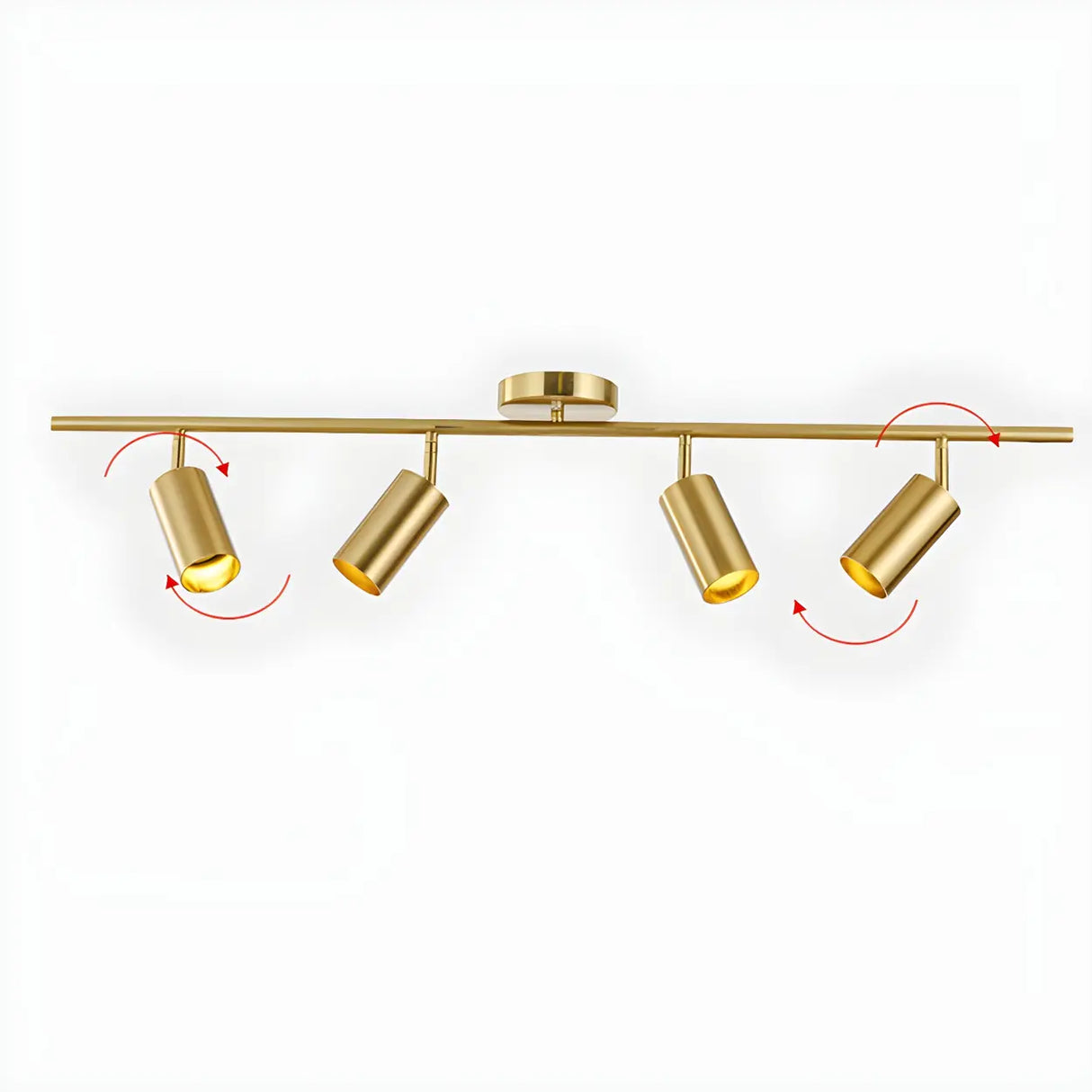 Living Room Modern Gold Linear Metal Fixed Track Light Image - 9