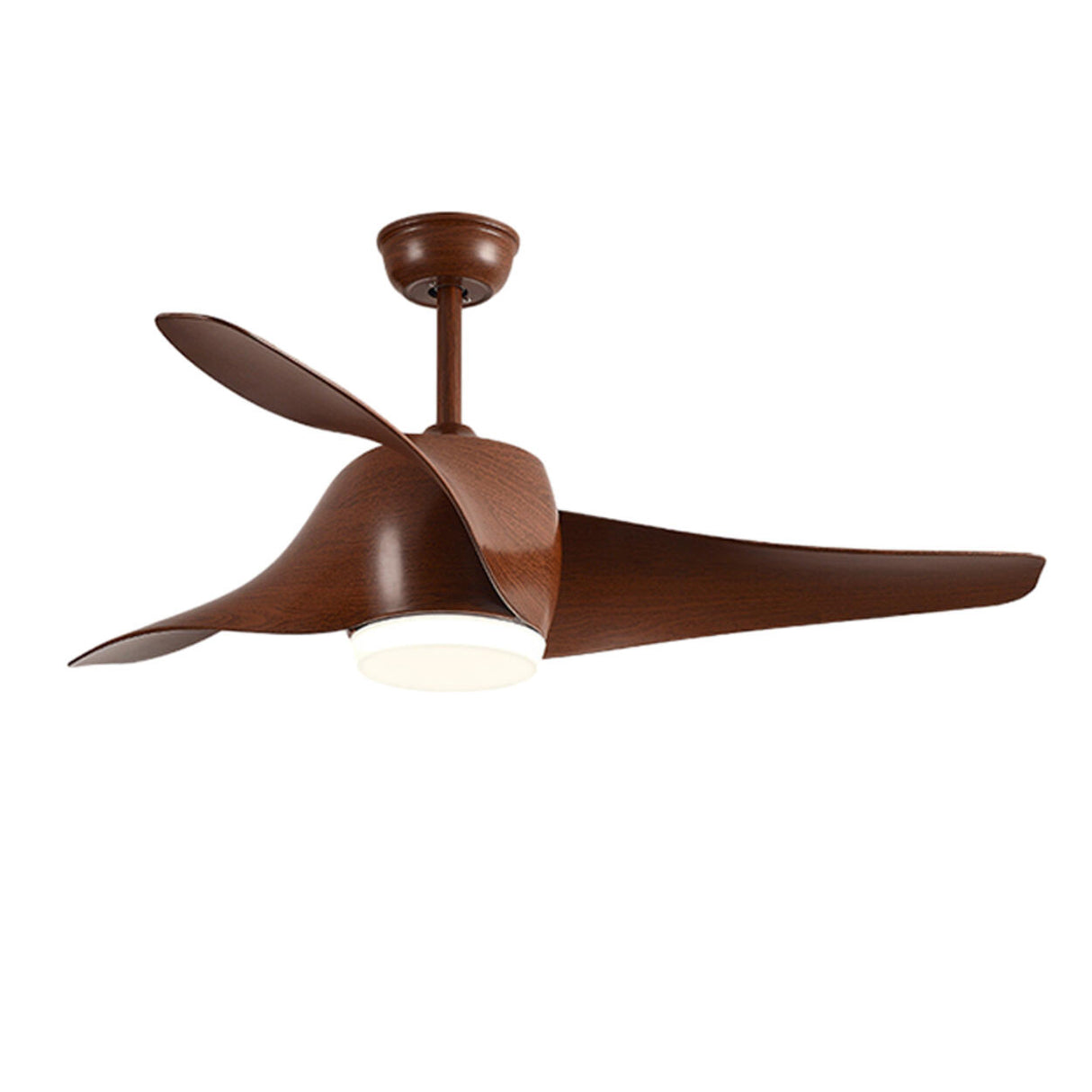 Living Room Modern Wood 3 Blade LED Ceiling Fan Light Image - 5