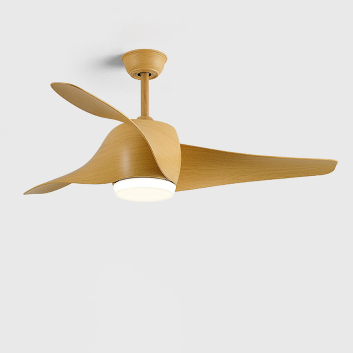 Living Room Modern Wood 3 Blade LED Ceiling Fan Light Image - 7